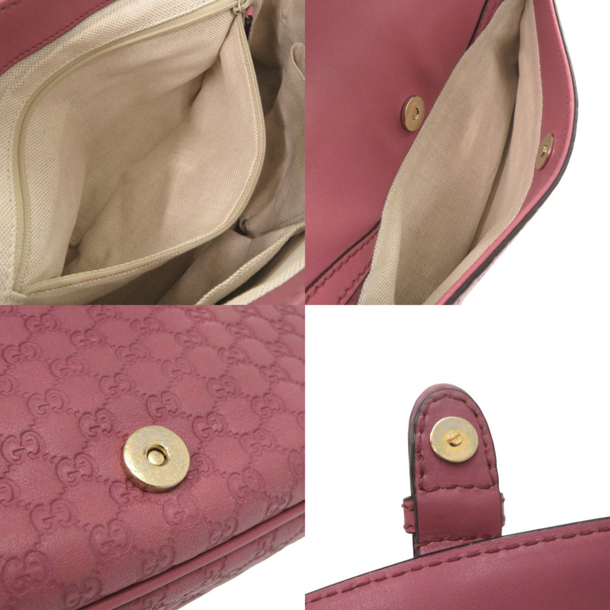 Gucci Pink Leather Shoulder Bag (Pre-Owned)