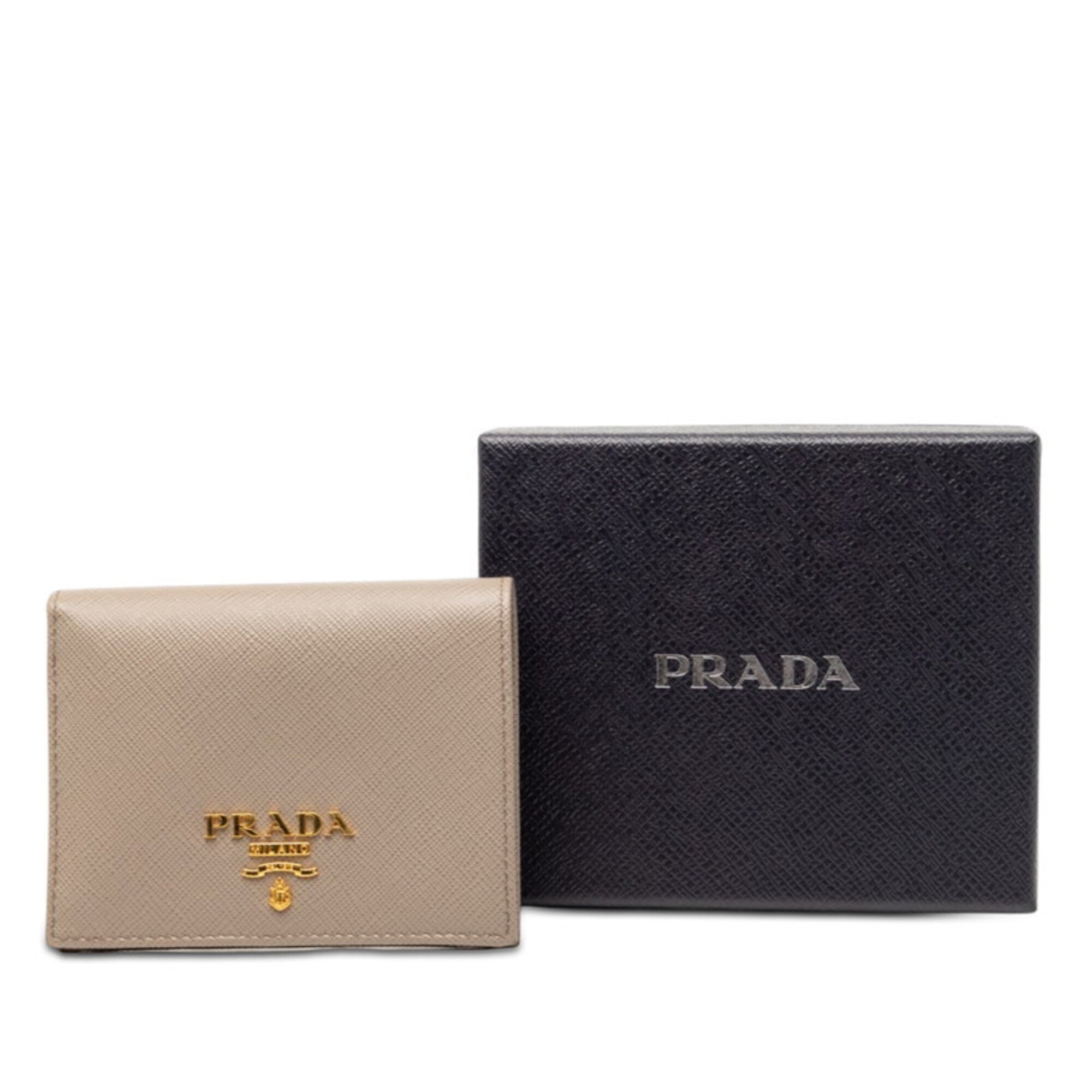 Prada Gray Multi-Color Leather Wallet (Bi-Fold) (Pre-Owned)