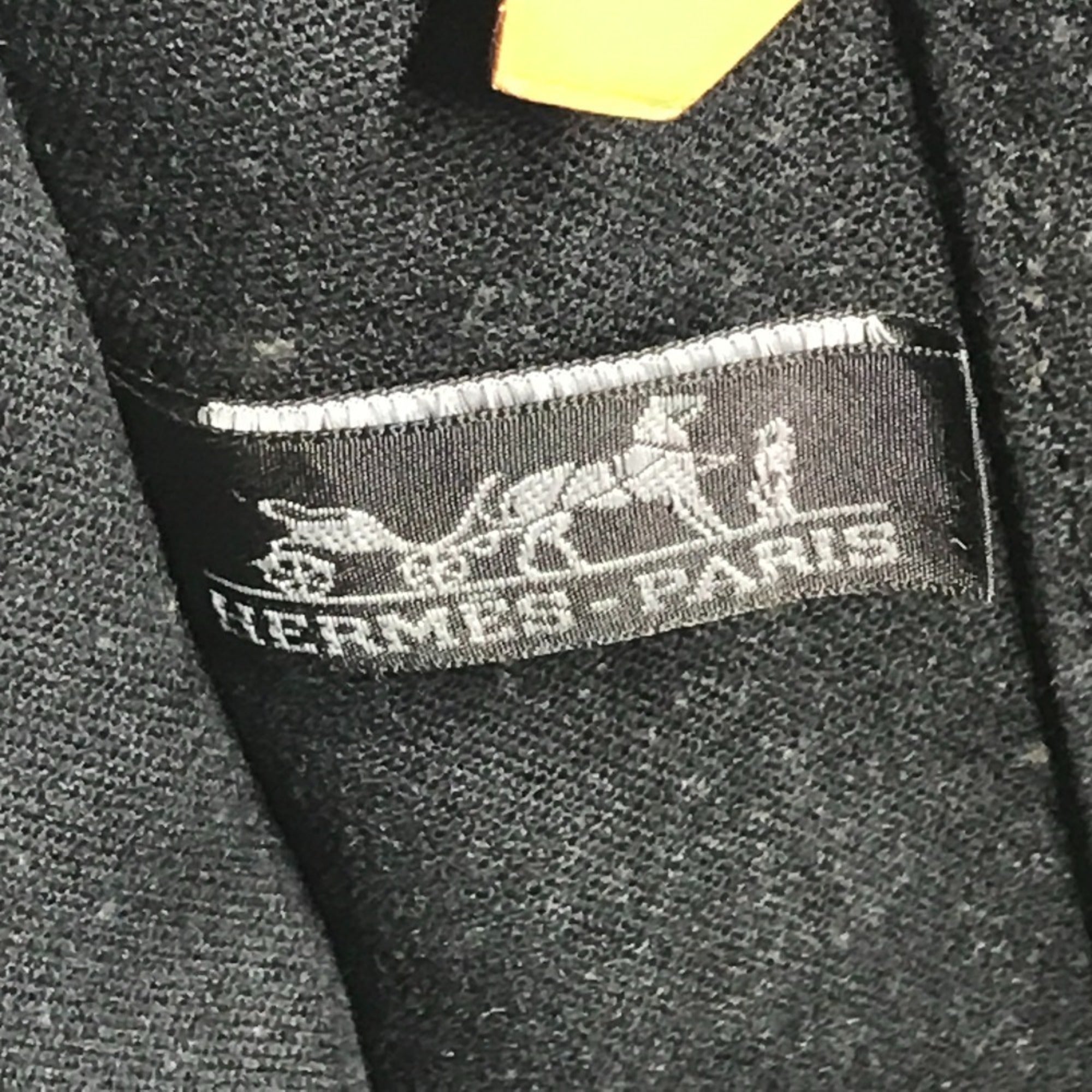Hermes Black Gray Canvas Shoulder Bag Tote Bag (Pre-Owned)