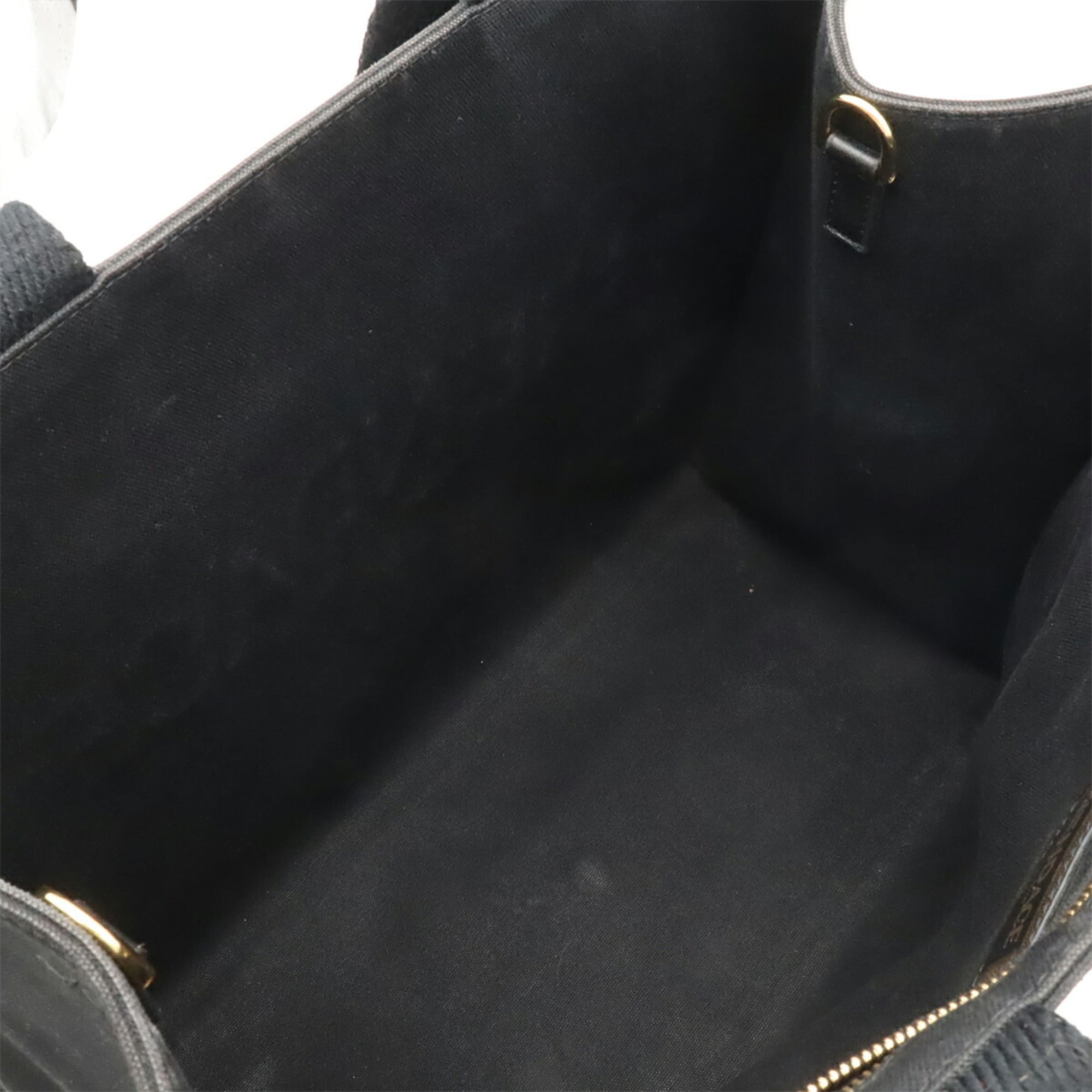 Fendi Black Gold Canvas Shoulder Bag Tote Bag (Pre-Owned)
