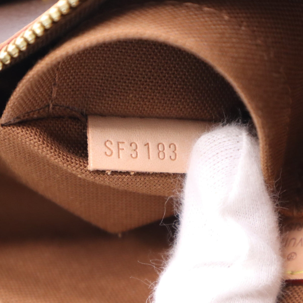 Louis Vuitton Beige Brown Coated Canvas Leather Shoulder Bag (Pre-Owned)
