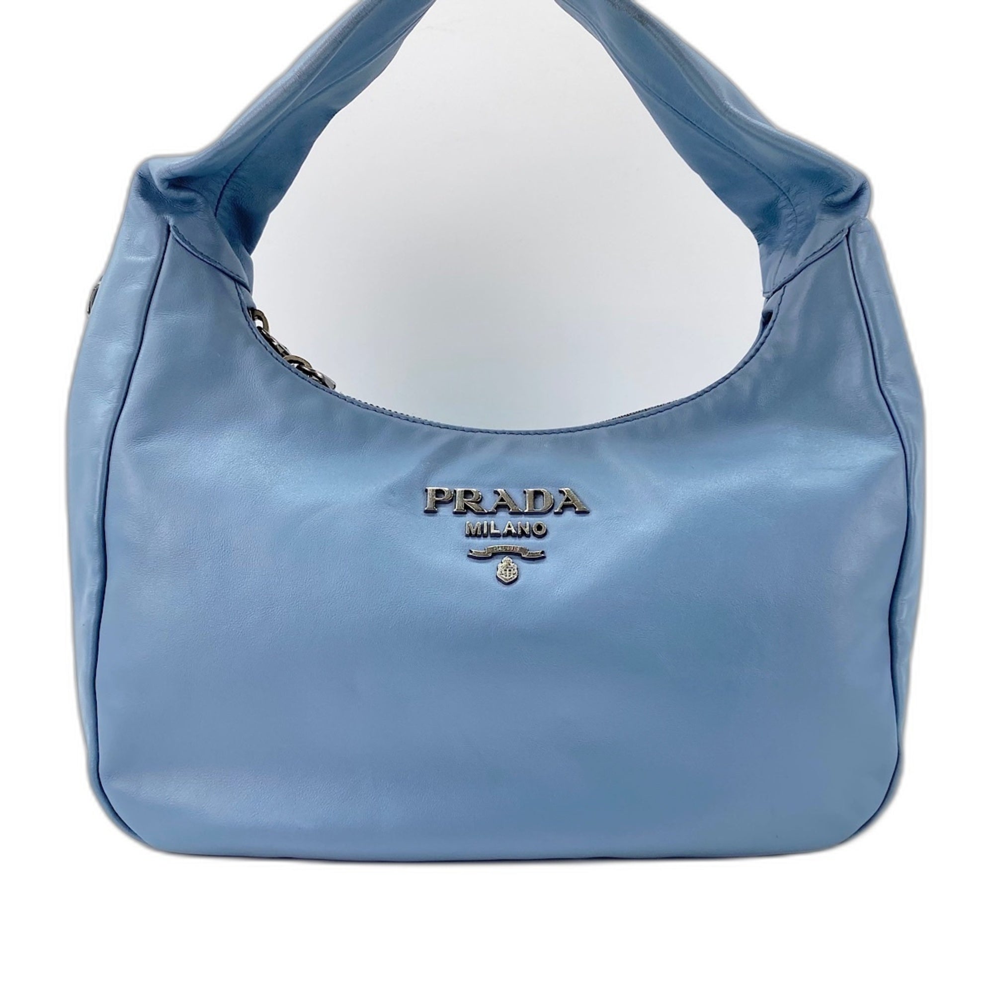 Prada Blue Leather Shoulder Bag (Pre-Owned)