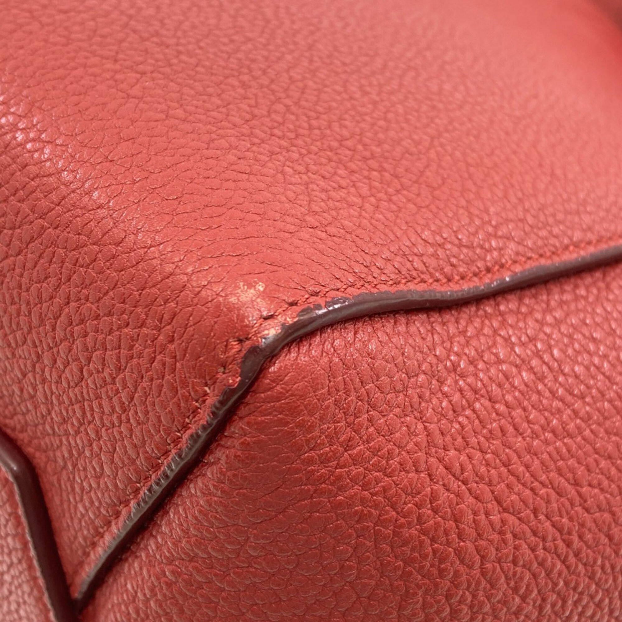 Celine Red Color Leather Shoulder Bag (Pre-Owned)