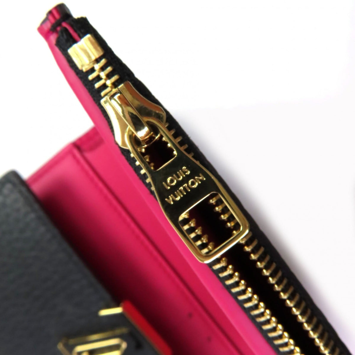 Louis Vuitton Hot Pink Noir Leather Wallet (Bi-Fold) (Pre-Owned)
