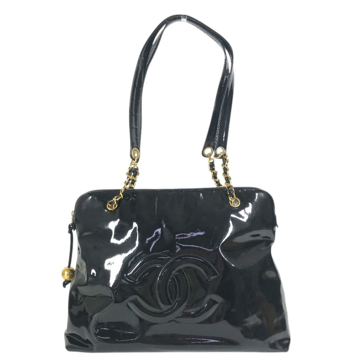 Chanel Black Leather Shoulder Bag Tote Bag (Pre-Owned)