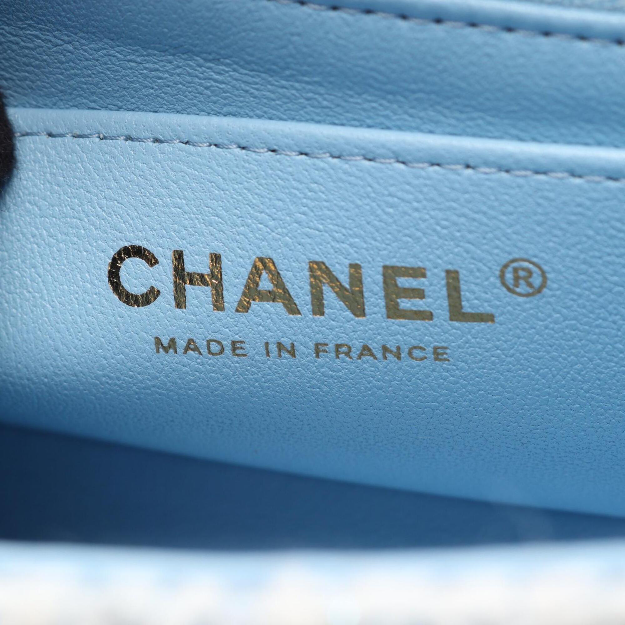 Chanel Blue Fabric Handbag Shoulder Bag (Pre-Owned)