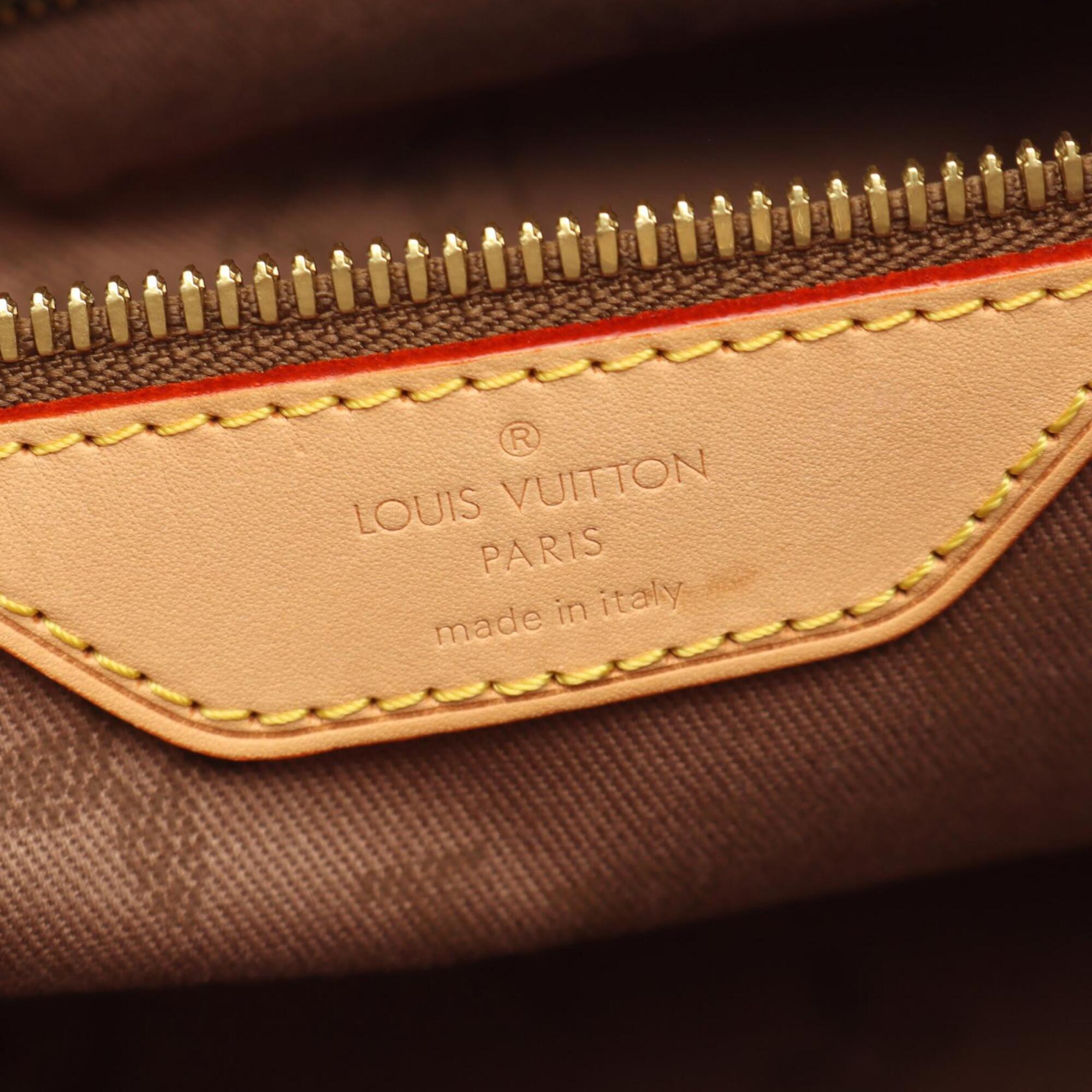 Louis Vuitton Beige Brown Canvas Suede Leather Handbag Tote Bag (Pre-Owned)