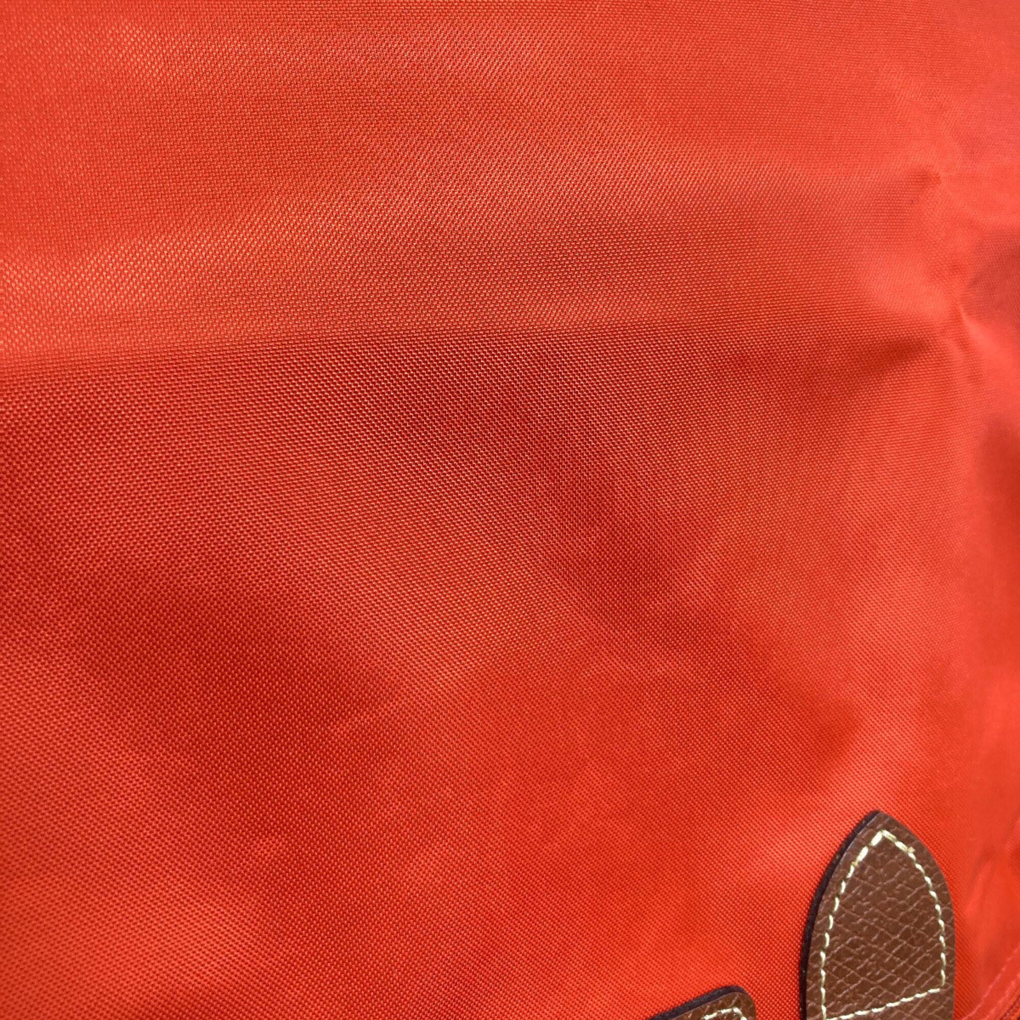 Longchamp Brown Orange Nylon Handbag (Pre-Owned)