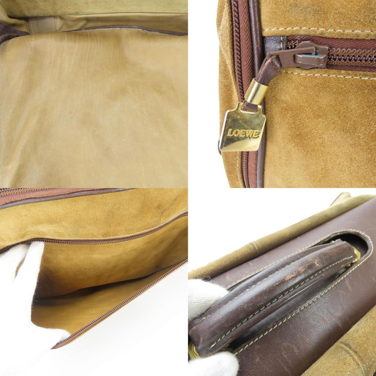 Loewe Beige Brown Leather Handbag (Pre-Owned)