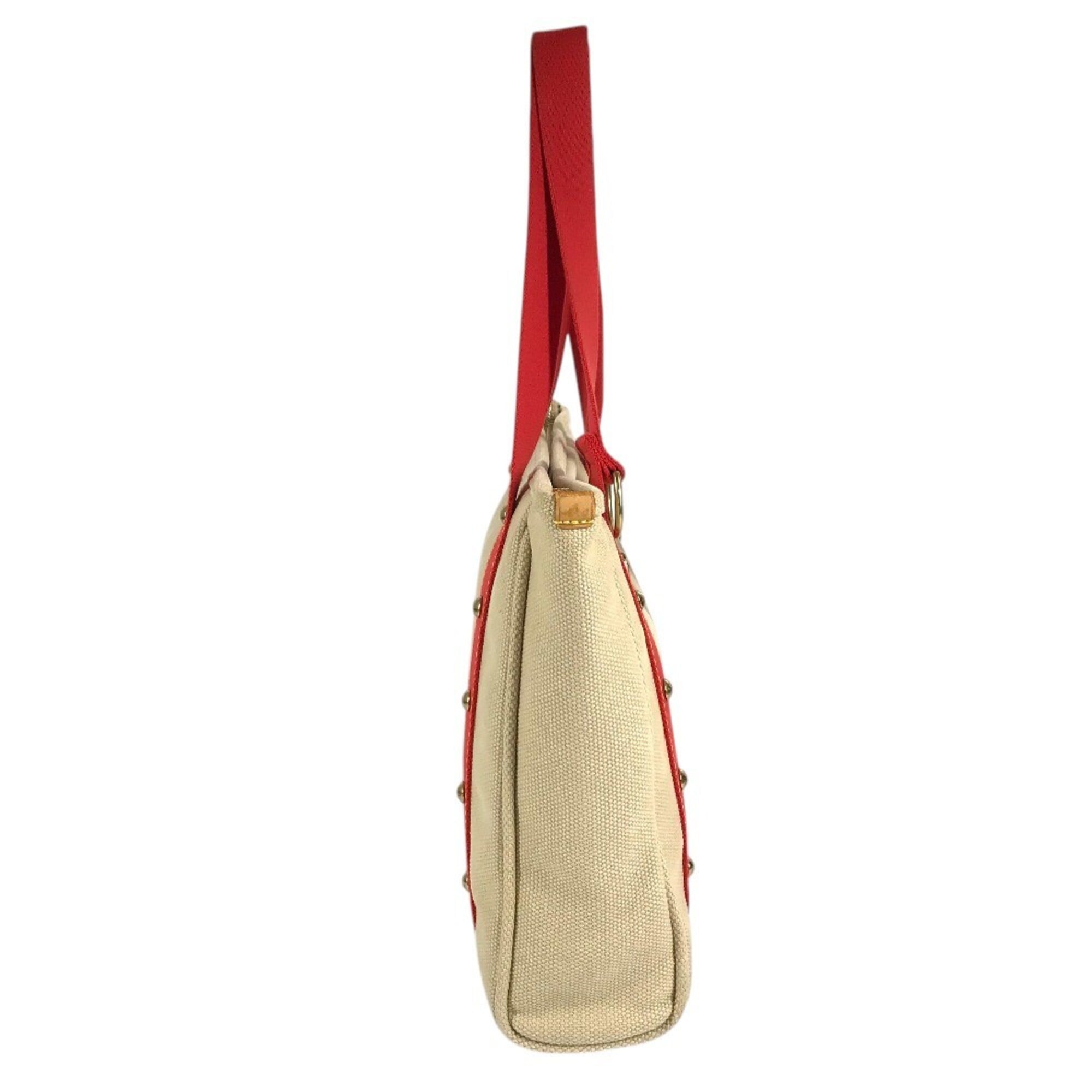 Louis Vuitton Antigua Beige Red Color Canvas Shoulder Bag Tote Bag (Pre-Owned)