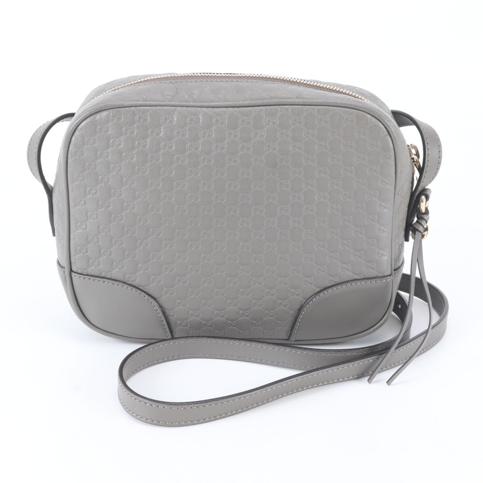 Gucci Gray Leather Shoulder Bag (Pre-Owned)