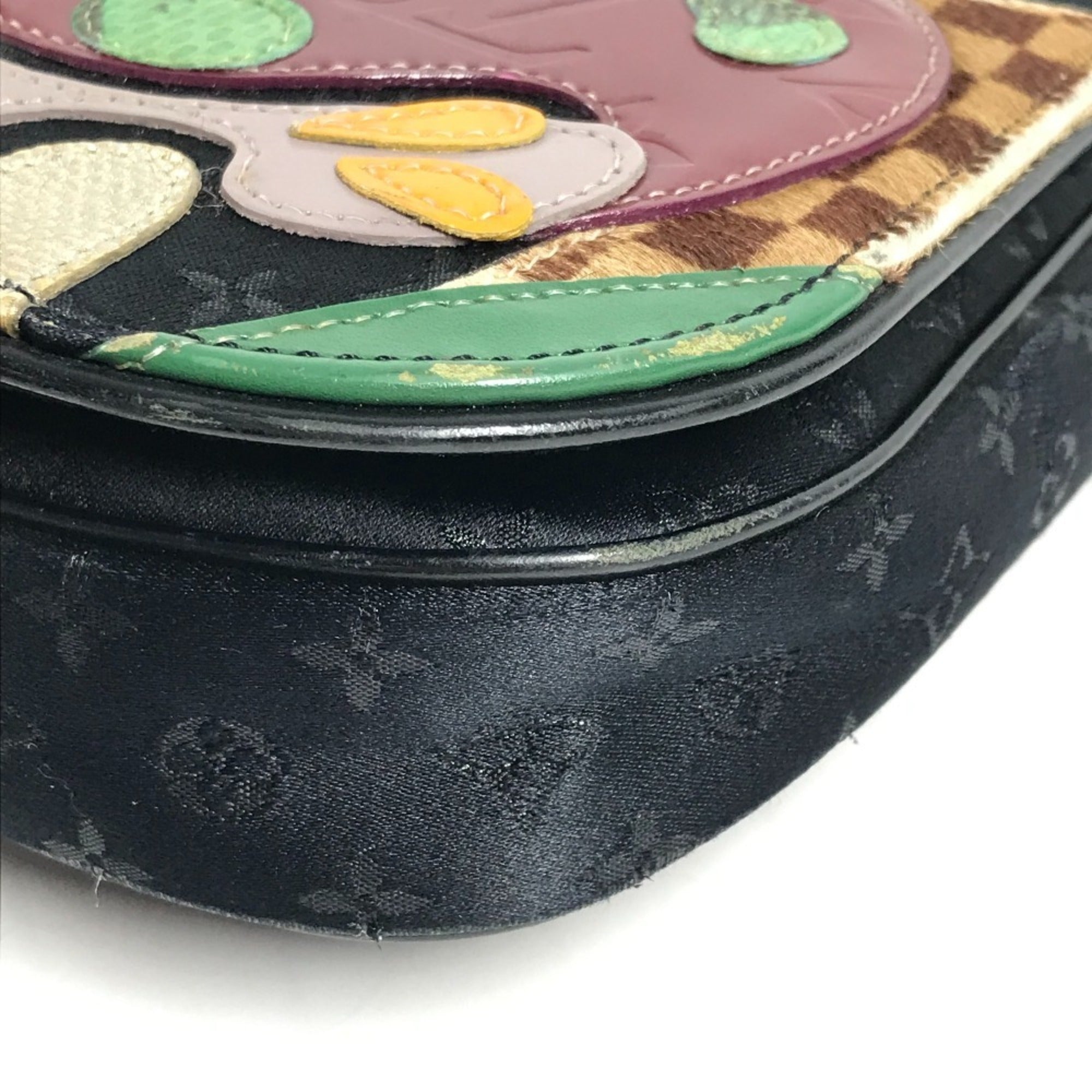 Louis Vuitton Black Monogram Satin Leather Pochette Shoulder Bag (Pre-Owned)