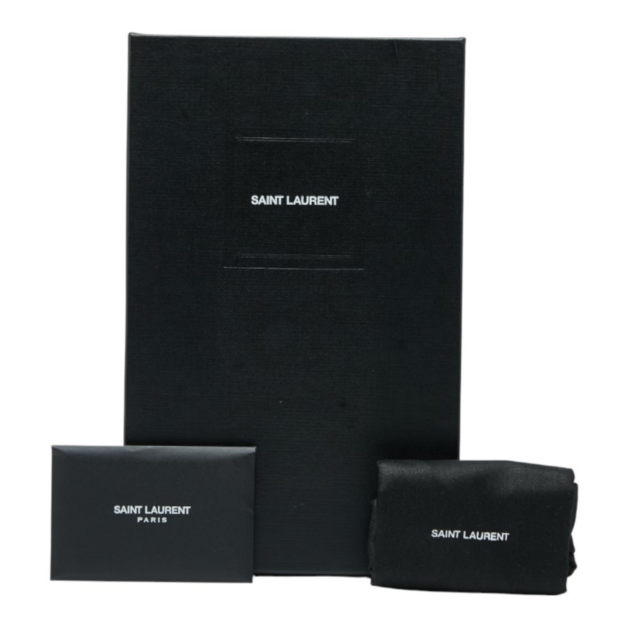 Saint Laurent Khaki Leather Long Wallet (Bi-Fold) (Pre-Owned)