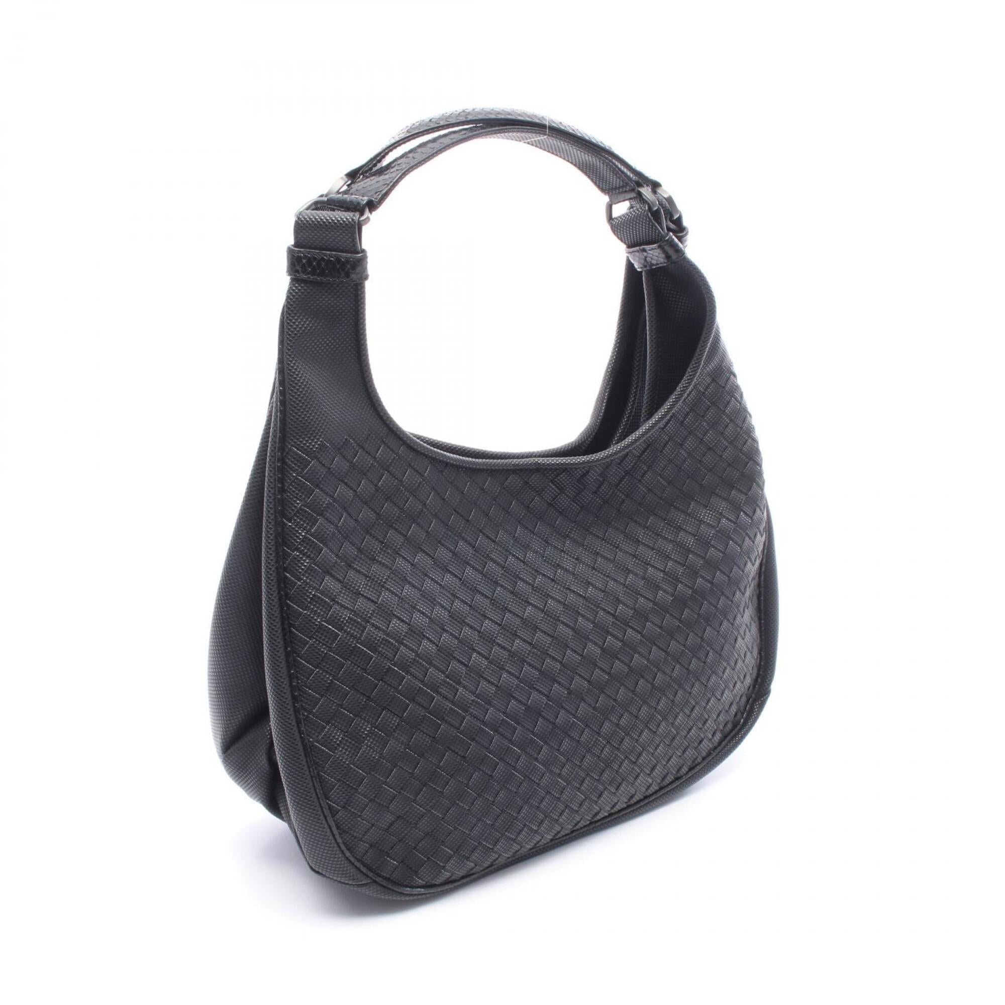 Bottega Veneta Black Leather Handbag Shoulder Bag (Pre-Owned)