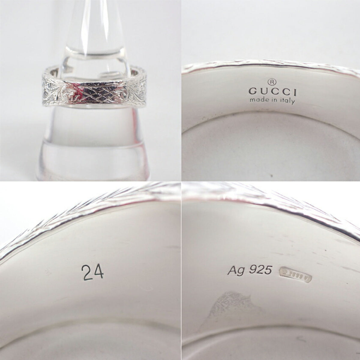 Gucci Sterling Silver 925 Band Ring (Pre-Owned)