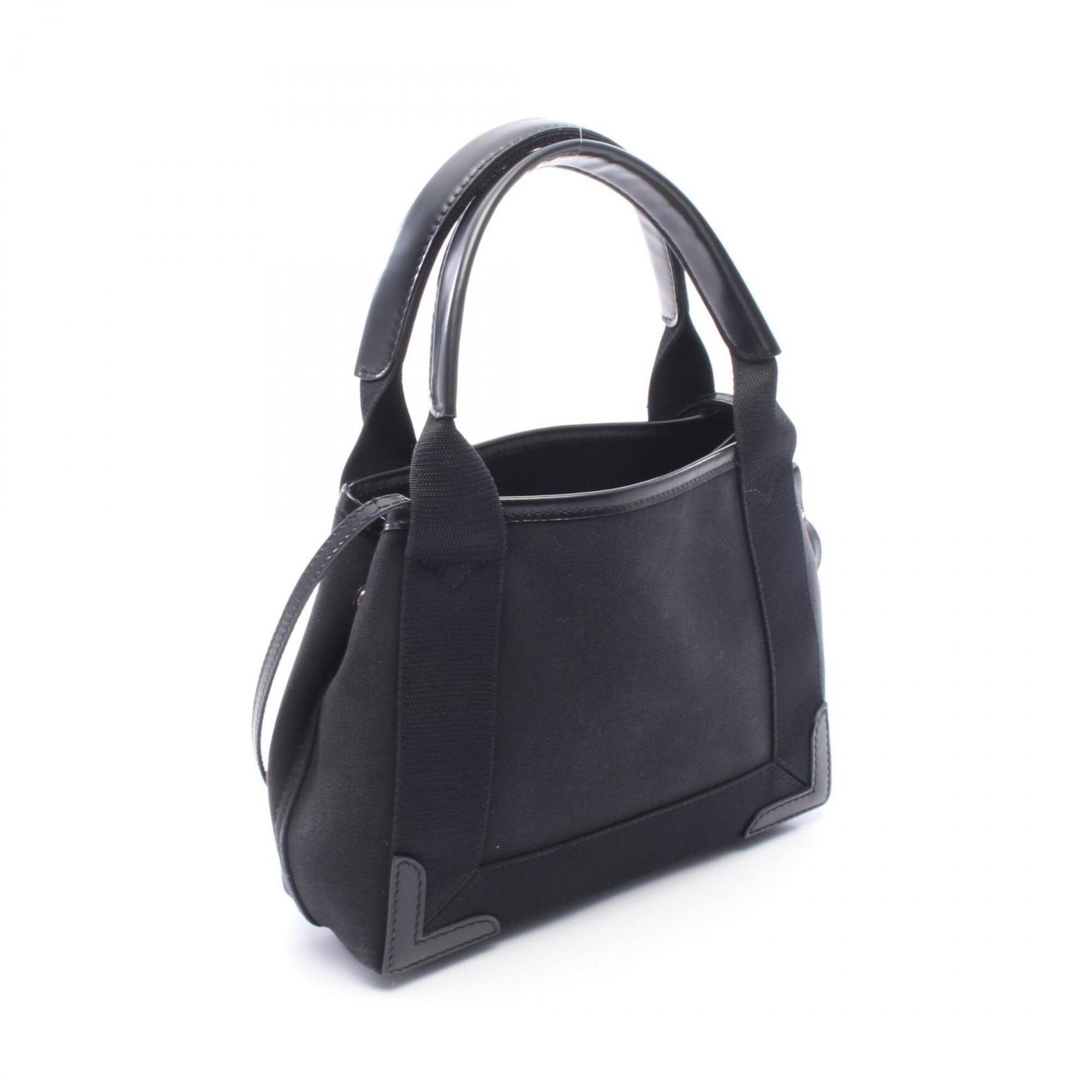 Balenciaga Black Canvas Leather Handbag Pouch (Pre-Owned)