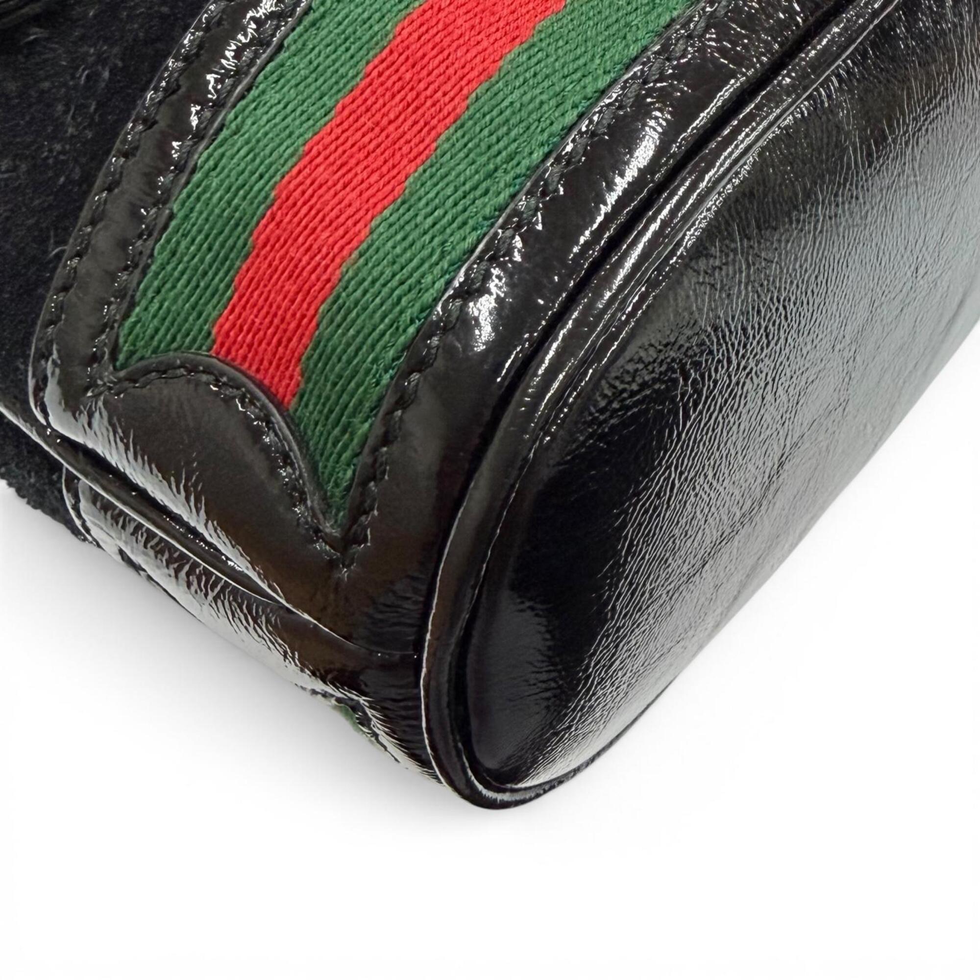 Gucci Black Suede Leather Handbag Shoulder Bag (Pre-Owned)