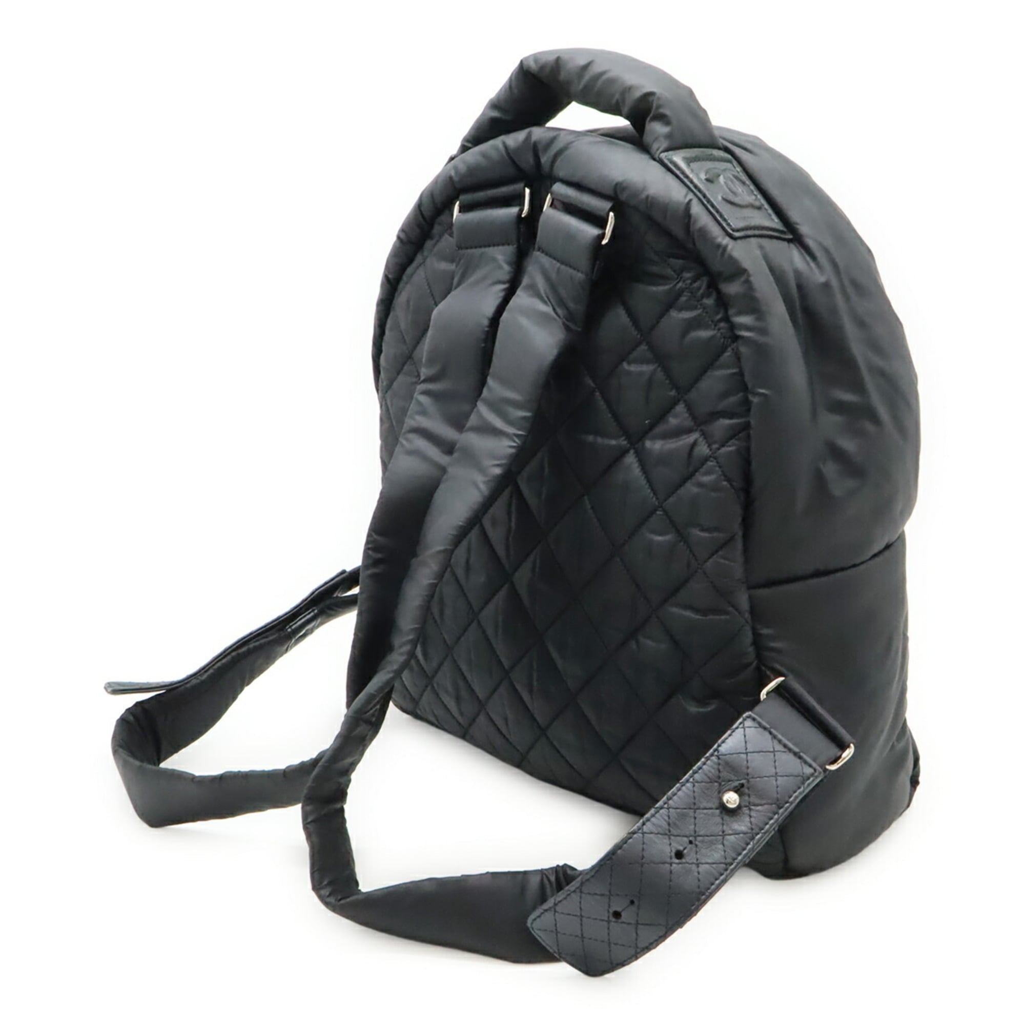 Chanel Black Bordeaux Nylon Leather Backpack (Pre-Owned)