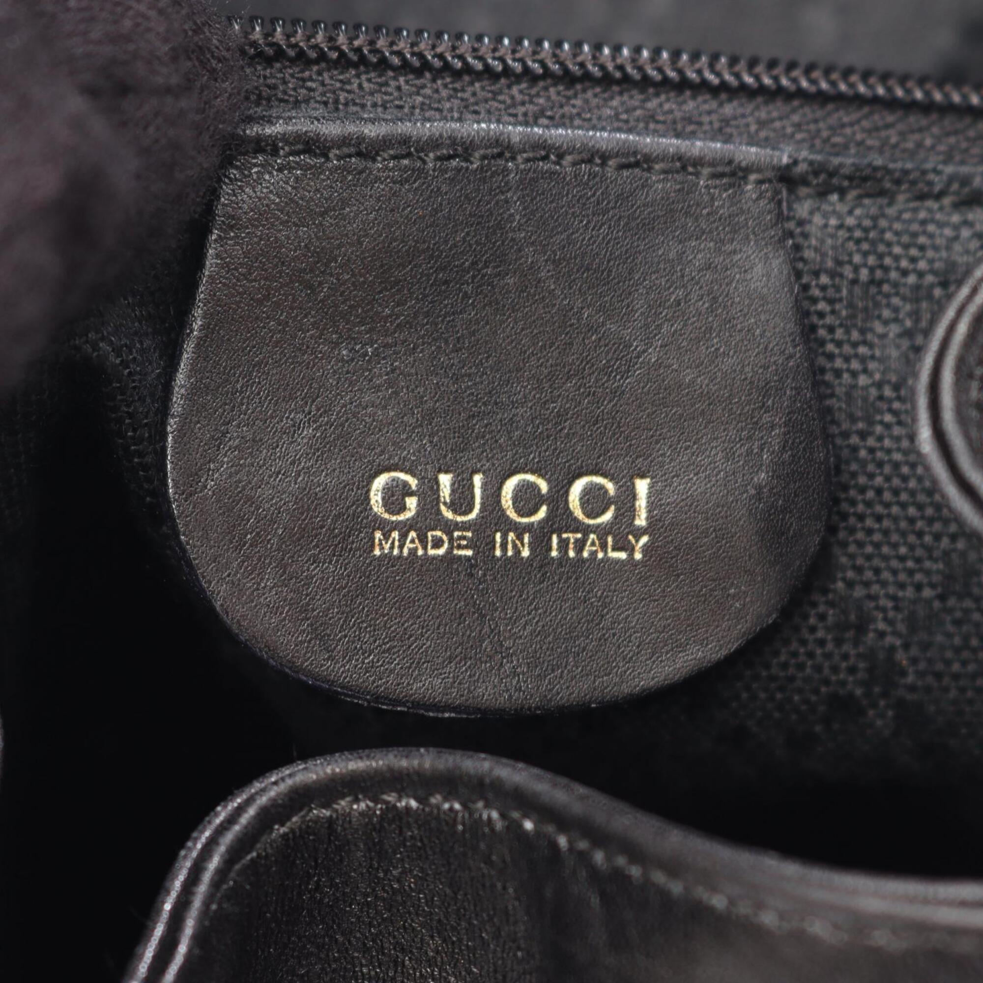 Gucci Black Leather Backpack Handbag (Pre-Owned)