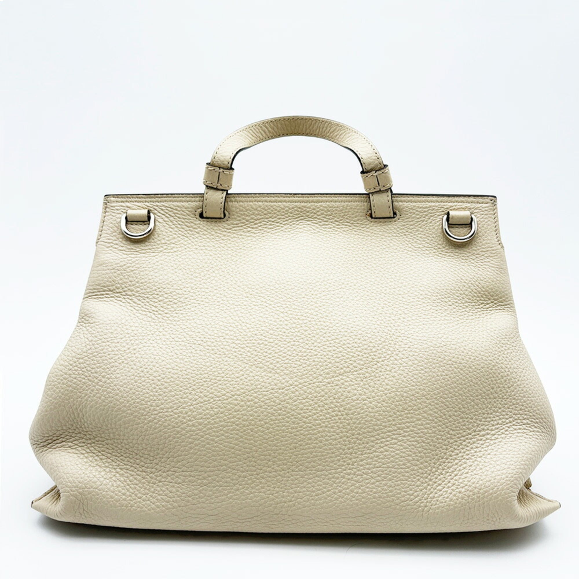Gucci Bamboo Ivory Multi-Color Leather Shoulder Bag (Pre-Owned)