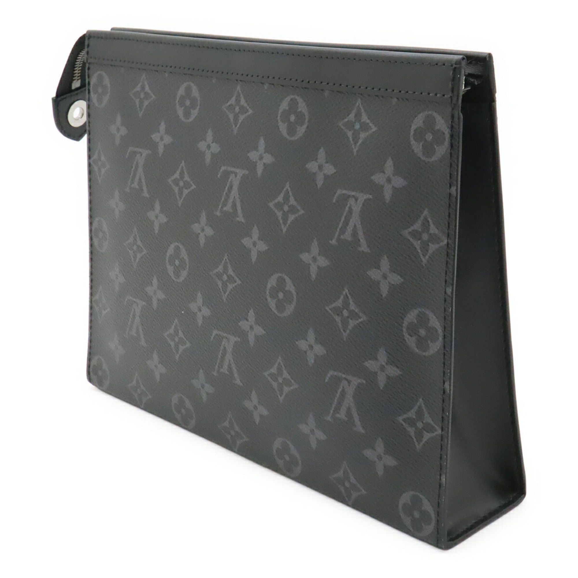 Louis Vuitton Monogram Eclipse Black Gray Monogram Eclipse Clutch Bag Pochette (Pre-Owned)