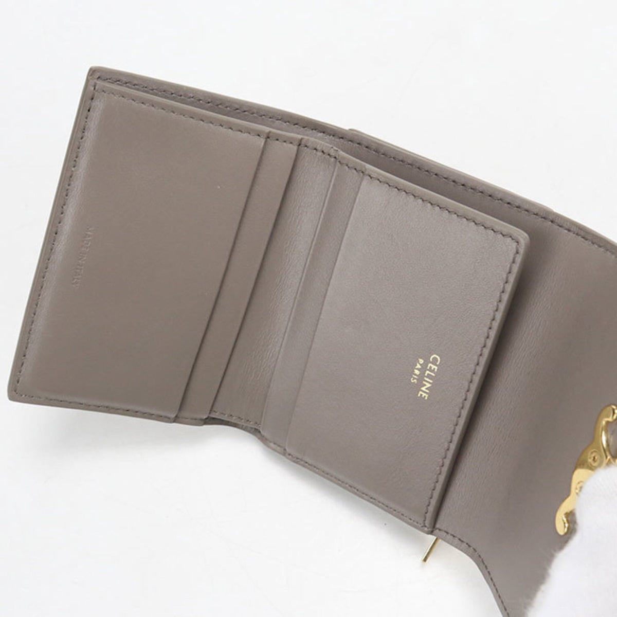 Celine Gray Leather Wallet (Tri-Fold) (Pre-Owned)