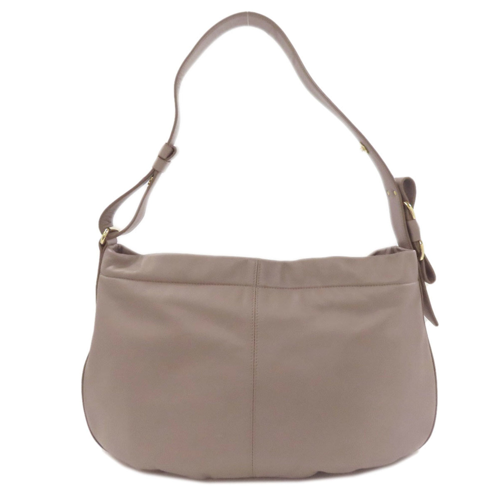 Salvatore Ferragamo Grayish Leather Shoulder Bag (Pre-Owned)