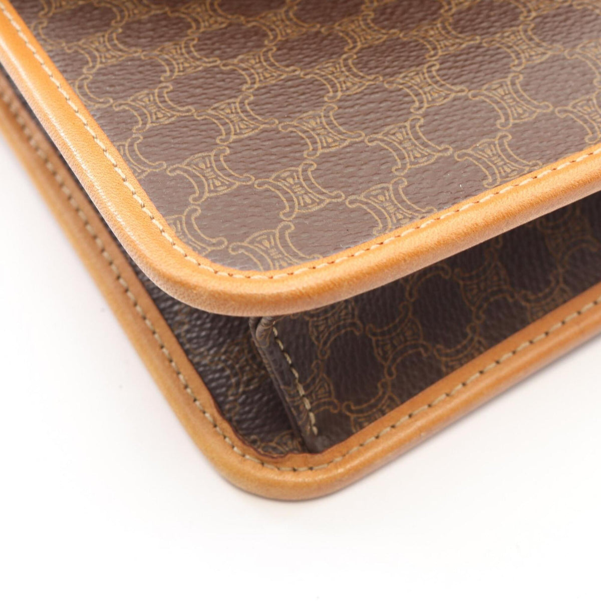 Celine Brown Coated Canvas Leather Handbag (Pre-Owned)