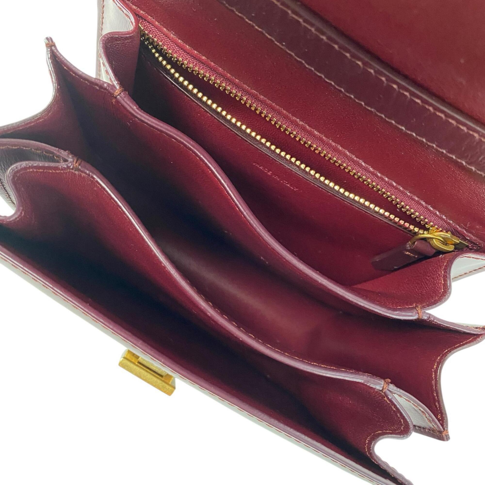 Celine Bordeaux Leather Shoulder Bag (Pre-Owned)