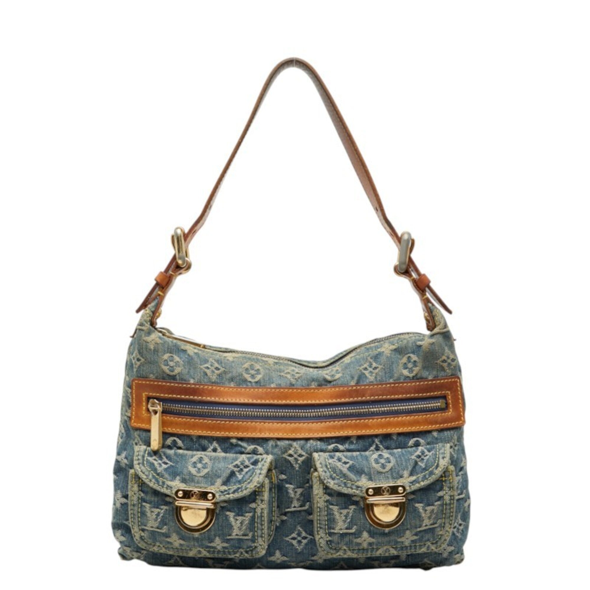 Louis Vuitton Monogram Denim Leather Shoulder Bag (Pre-Owned)