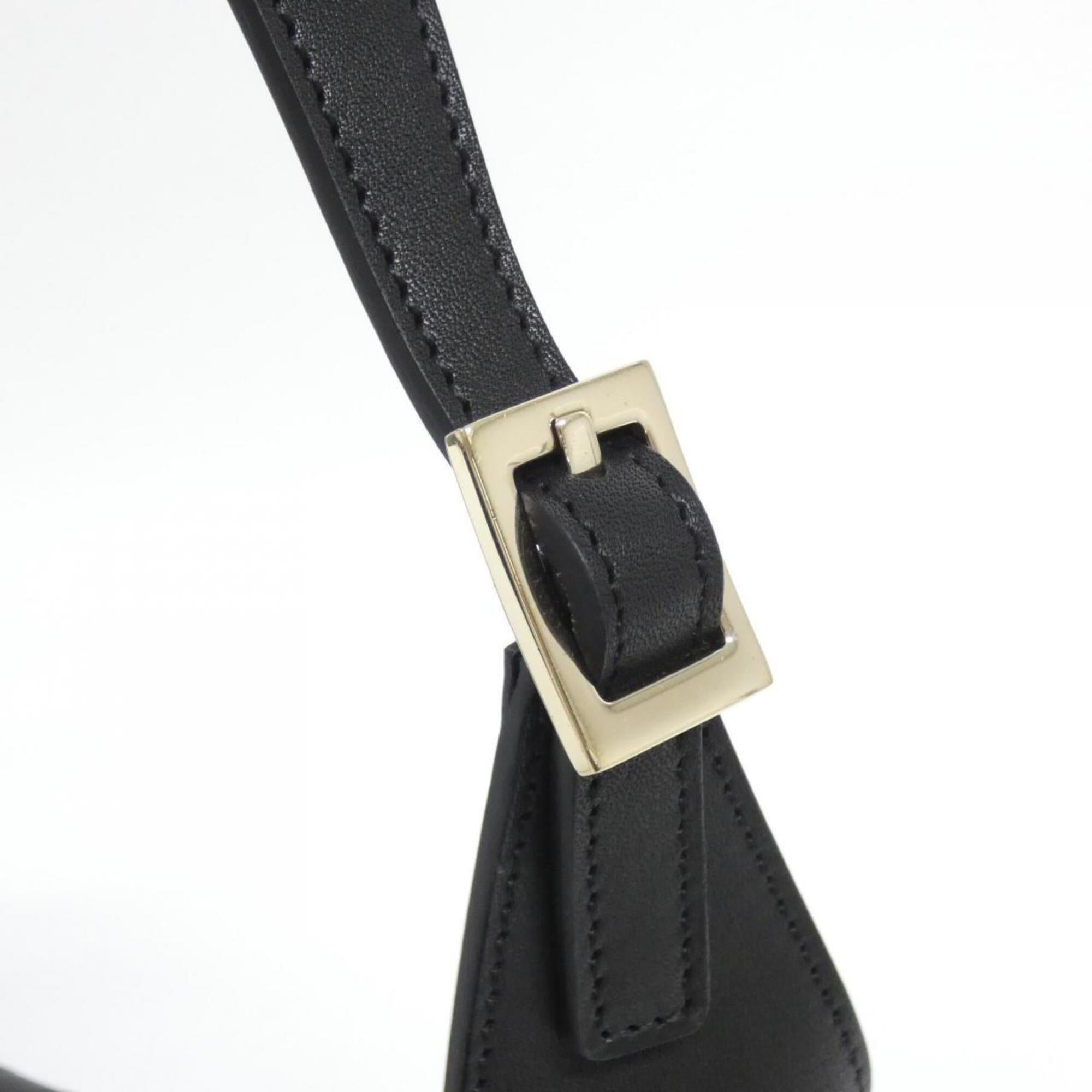 Gucci Black Gg Canvas Leather Shoulder Bag (Pre-Owned)