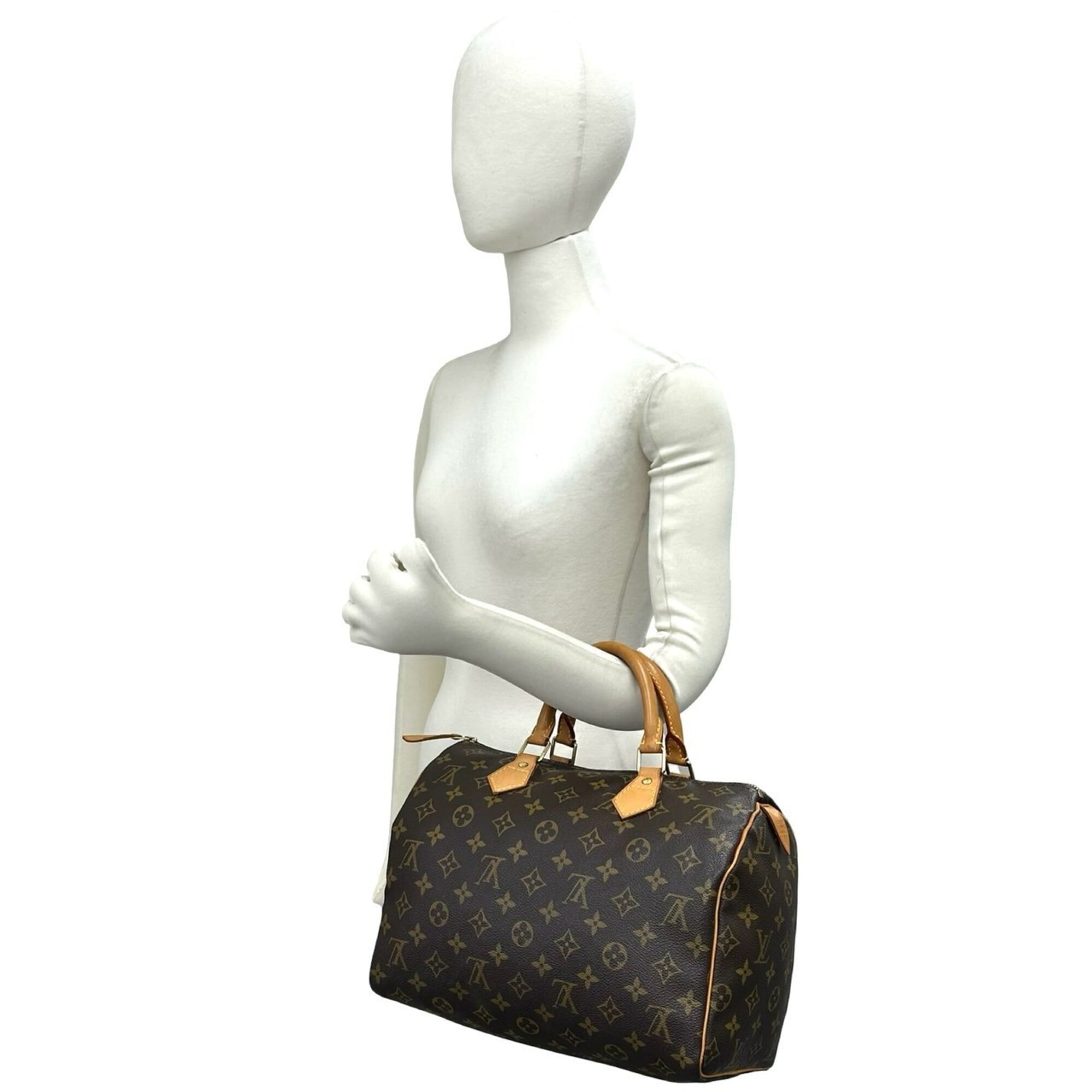Louis Vuitton Brown Leather Pvc Boston Bag Handbag (Pre-Owned)