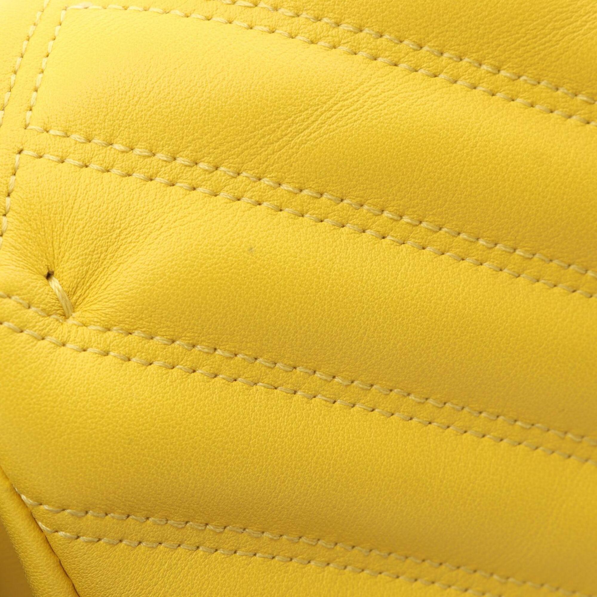 Bvlgari Yellow Leather Handbag Shoulder Bag (Pre-Owned)