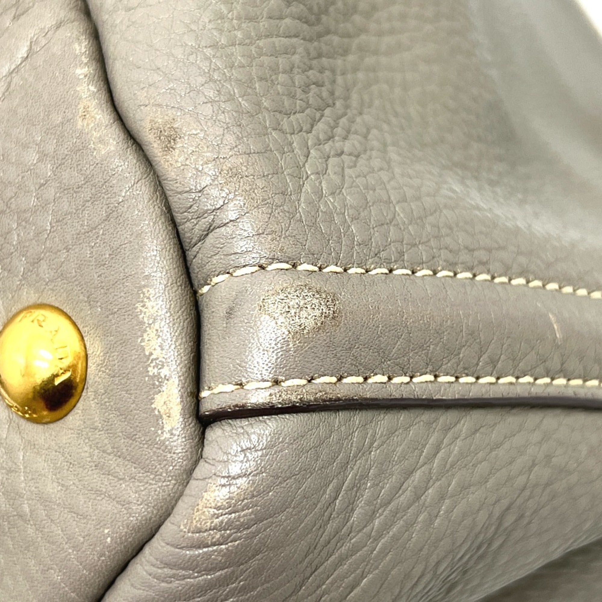 Prada Gray Canapa Handbag Tote Bag (Pre-Owned)