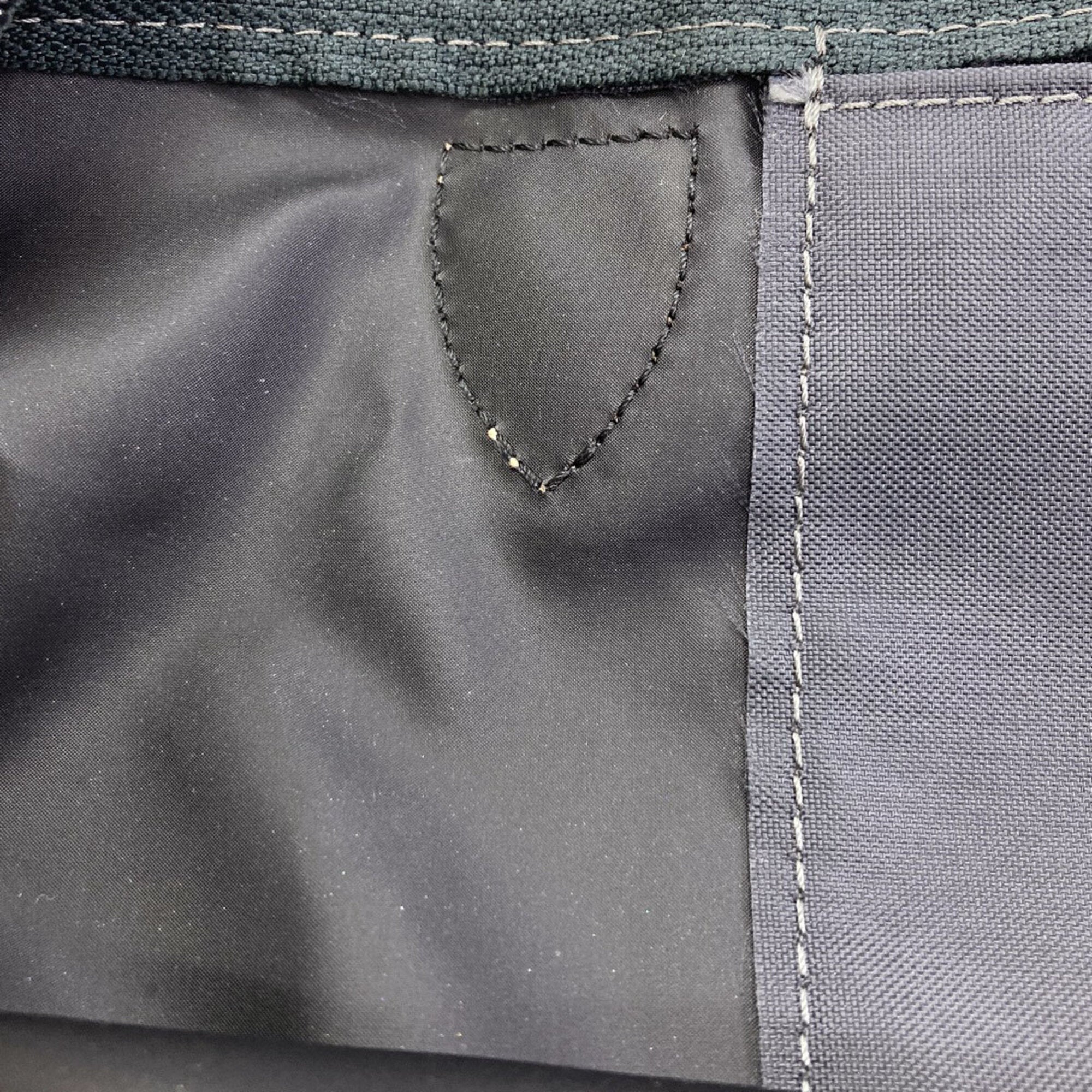 Longchamp Le Pliage Brown Gray Nylon Leather Handbag (Pre-Owned)