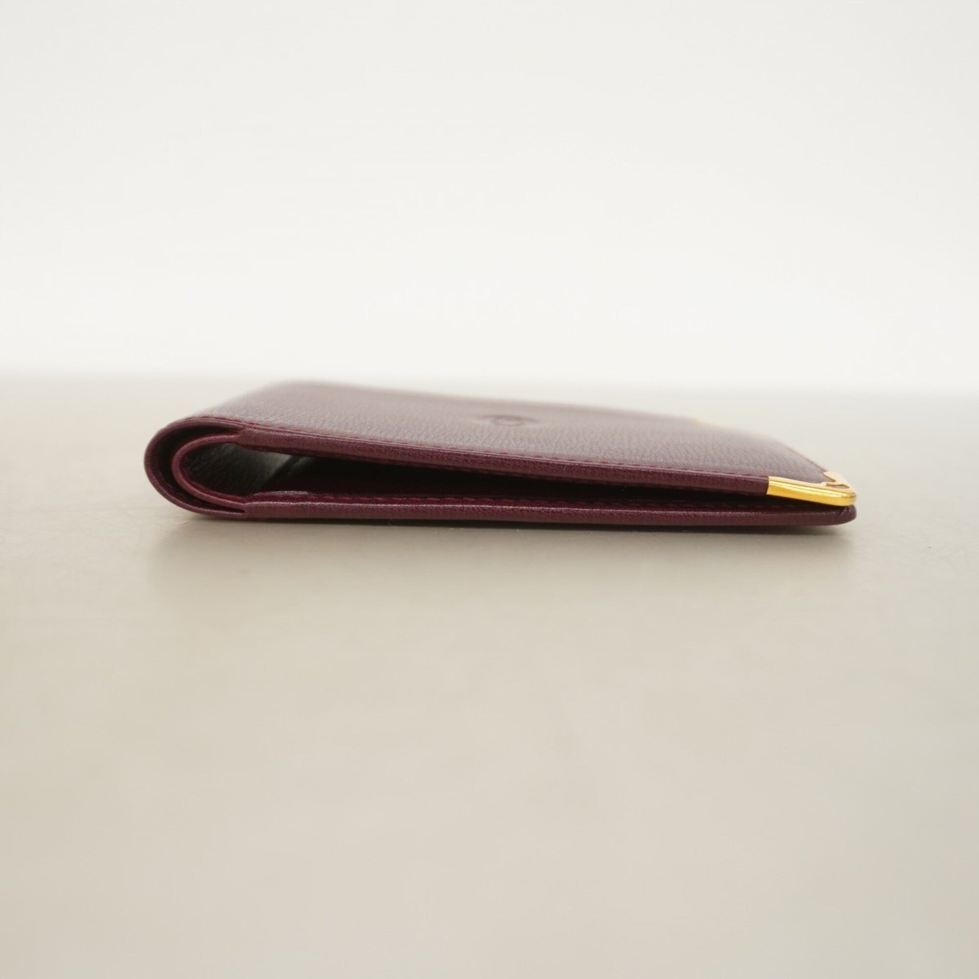 Cartier Bordeaux Leather Wallet (Bi-Fold) (Pre-Owned)