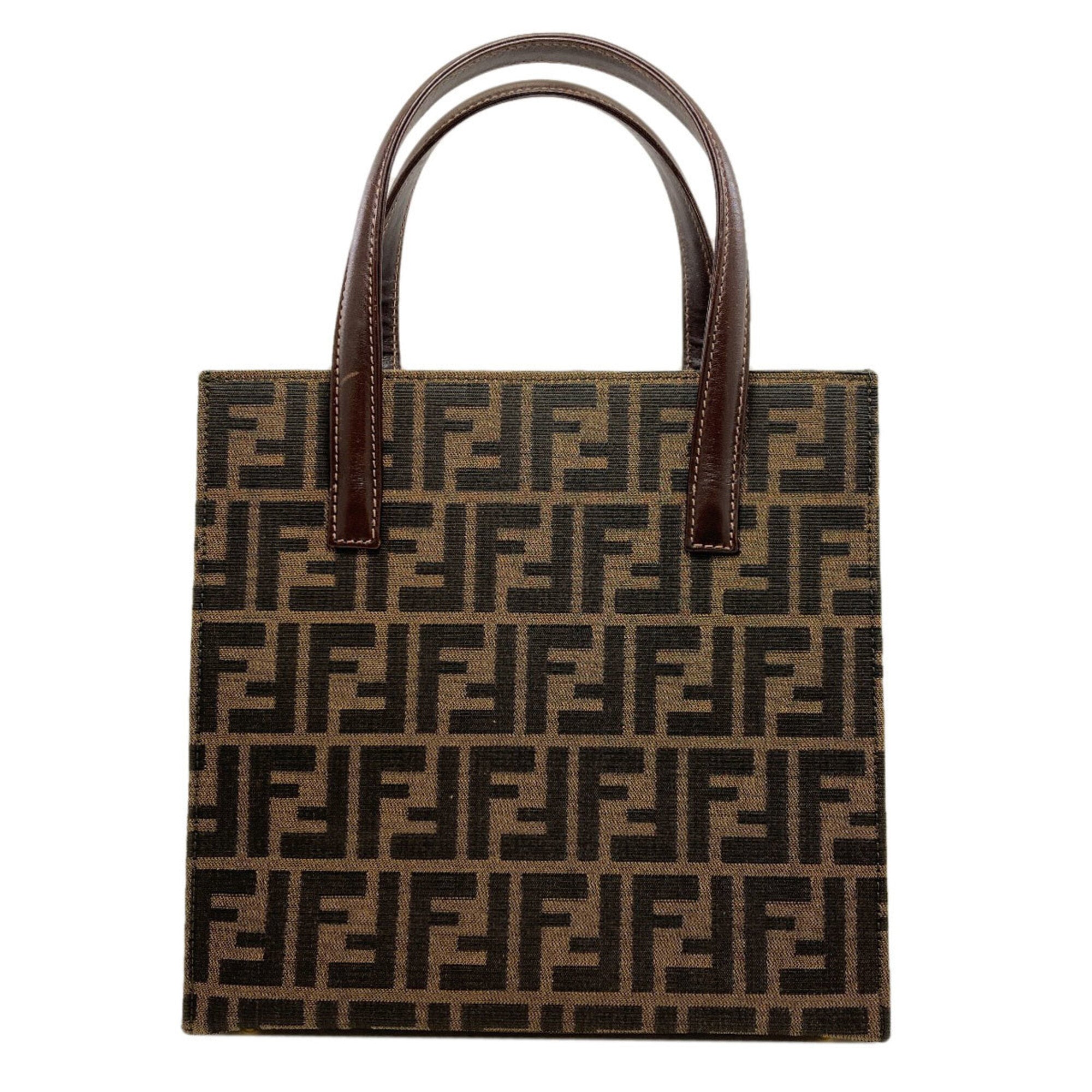 Fendi Brown Canvas Leather Handbag (Pre-Owned)