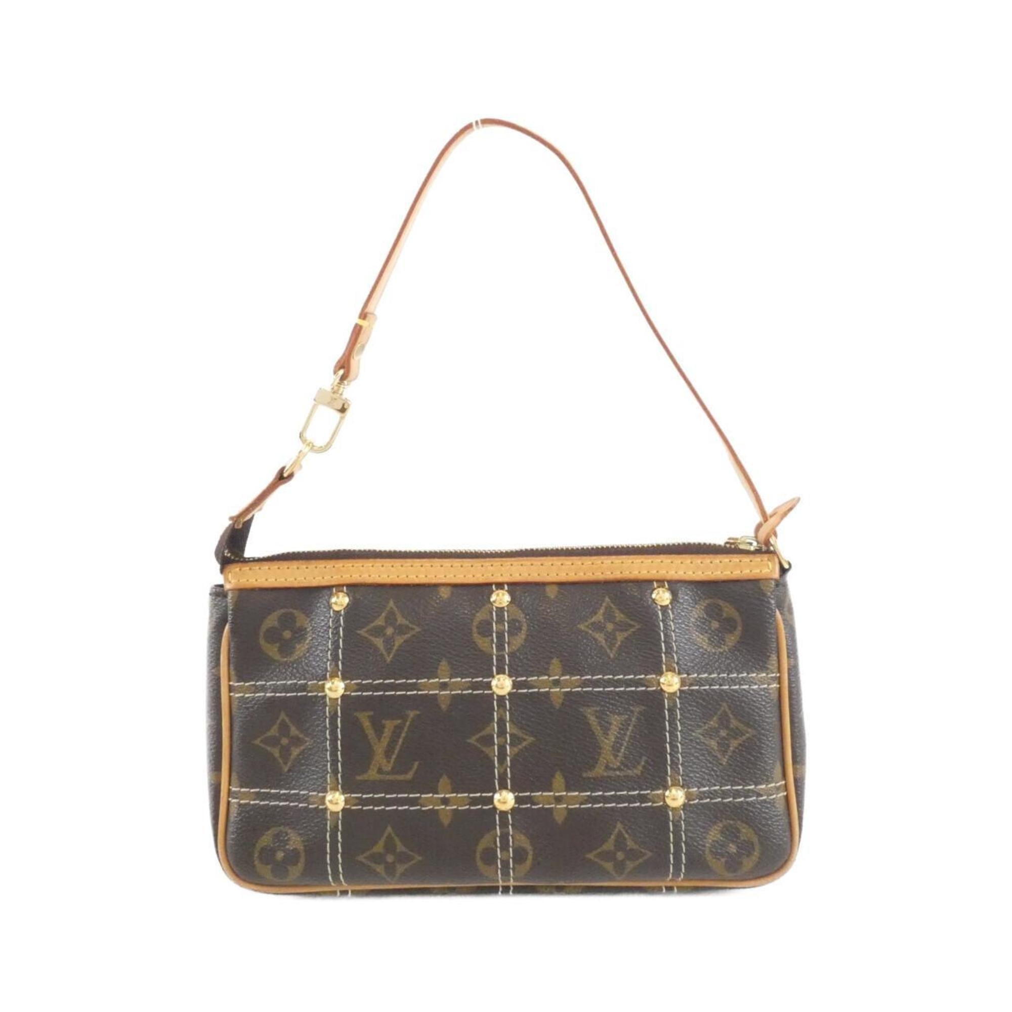 Louis Vuitton Marron Coated Canvas Pochette Pouch (Pre-Owned)