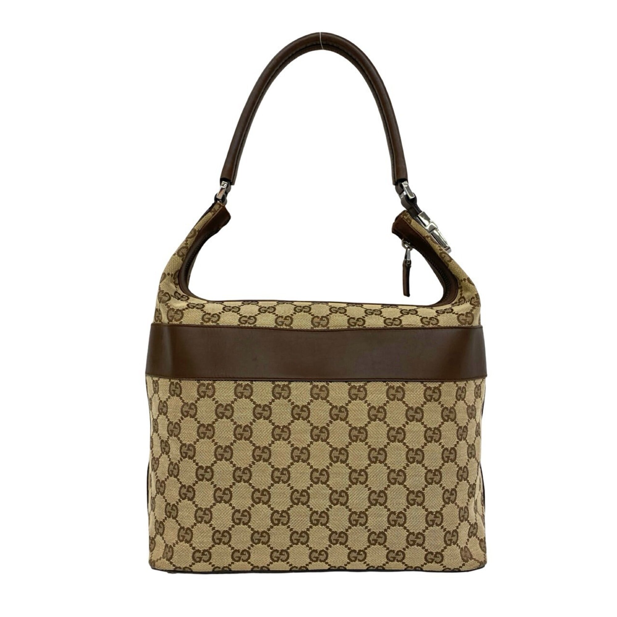 Gucci Brown Canvas Leather Shoulder Bag Tote Bag (Pre-Owned)