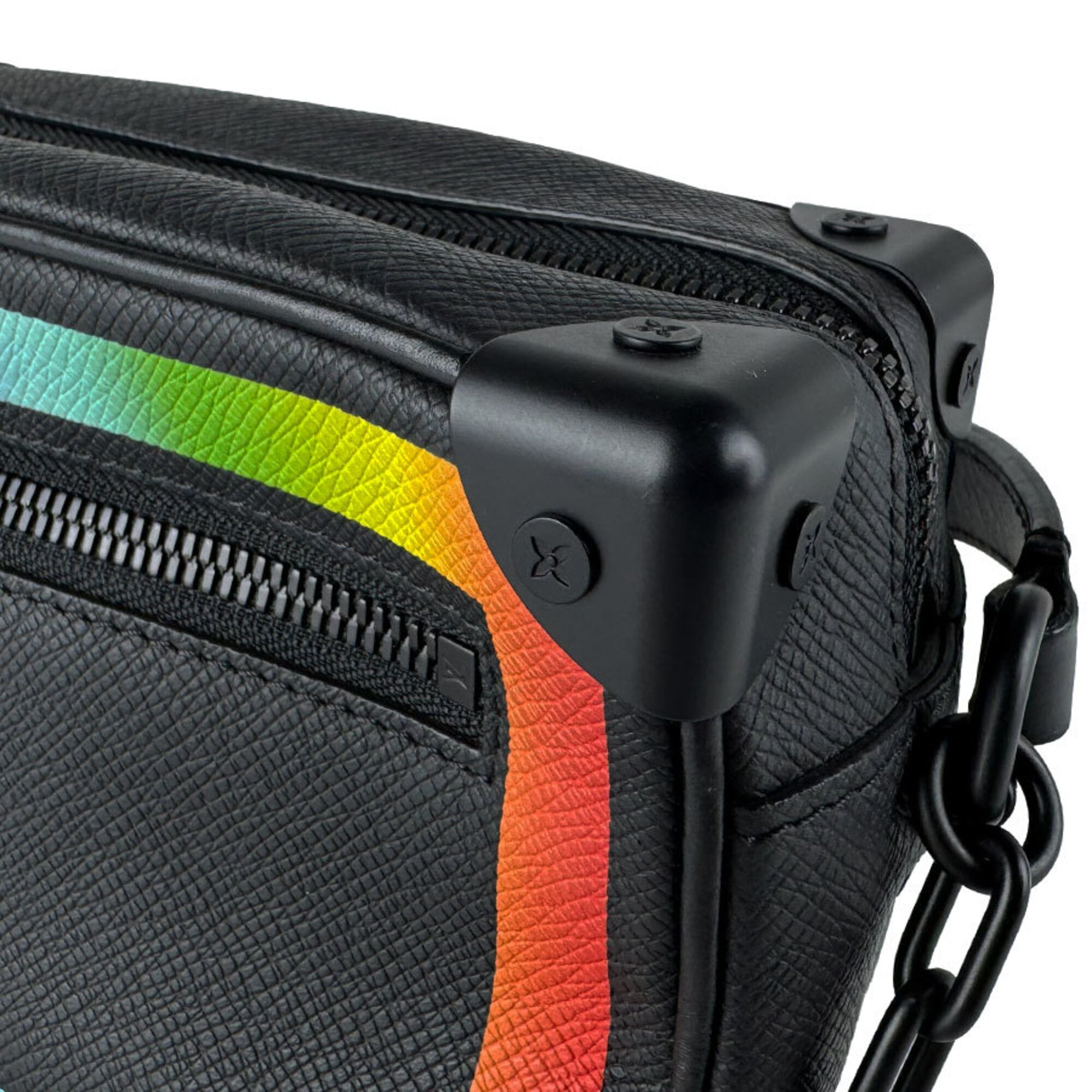 Louis Vuitton Black Multi-Color Taiga Leather Shoulder Bag (Pre-Owned)