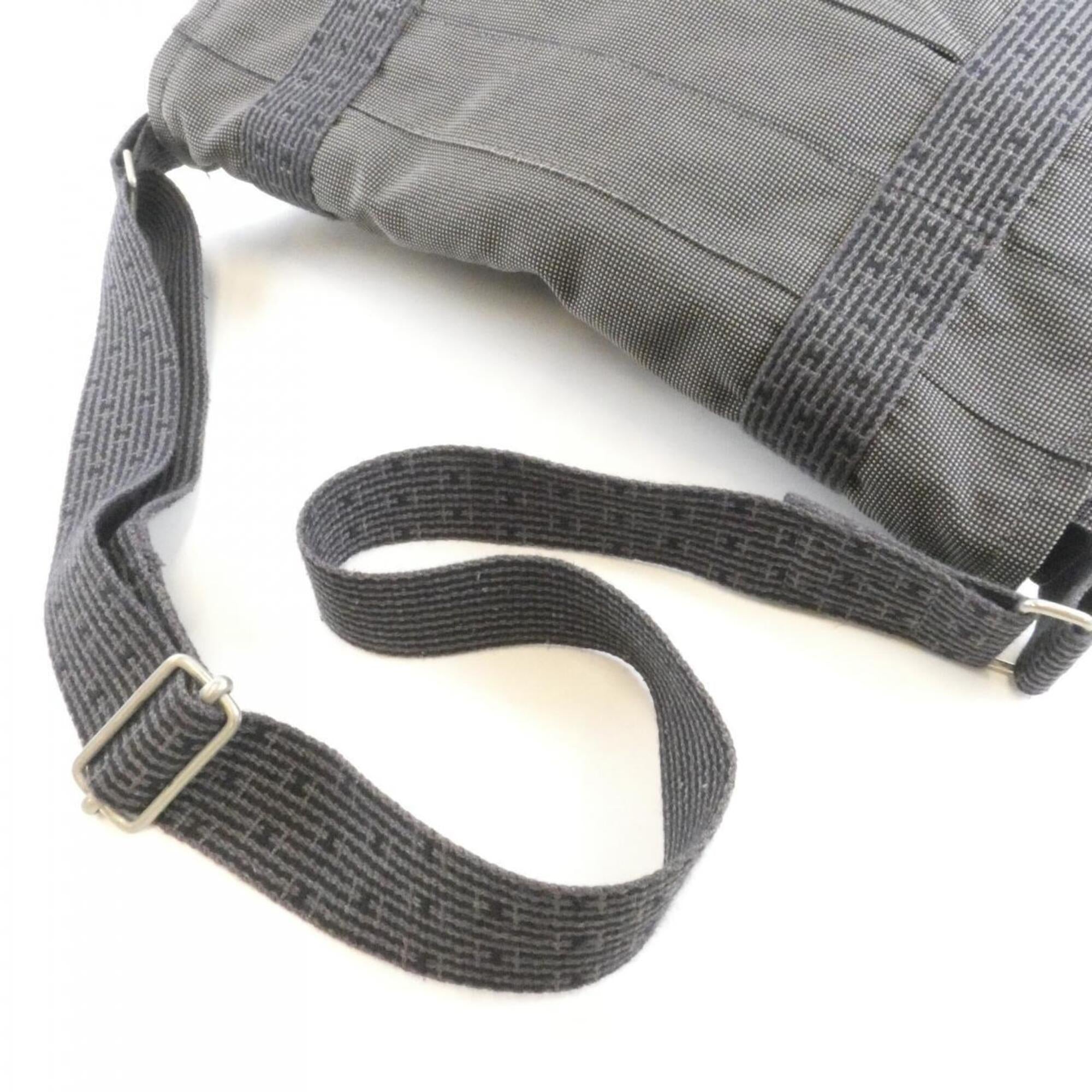 Hermes Black Canvas Shoulder Bag (Pre-Owned)