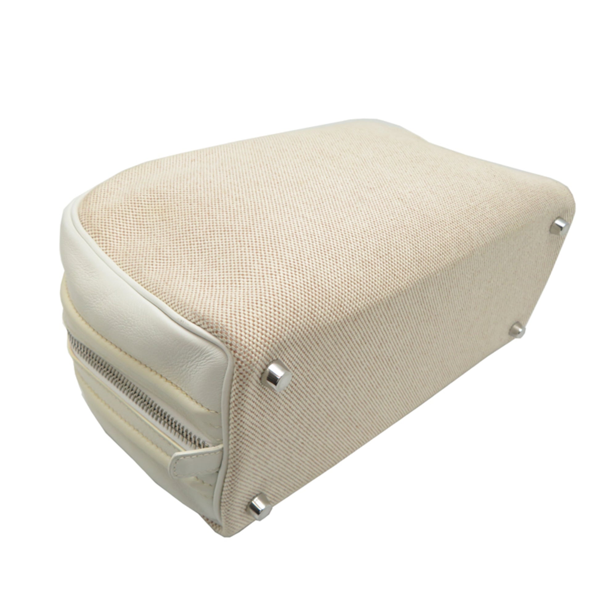 Hermes White Swift Leather Boston Bag (Pre-Owned)