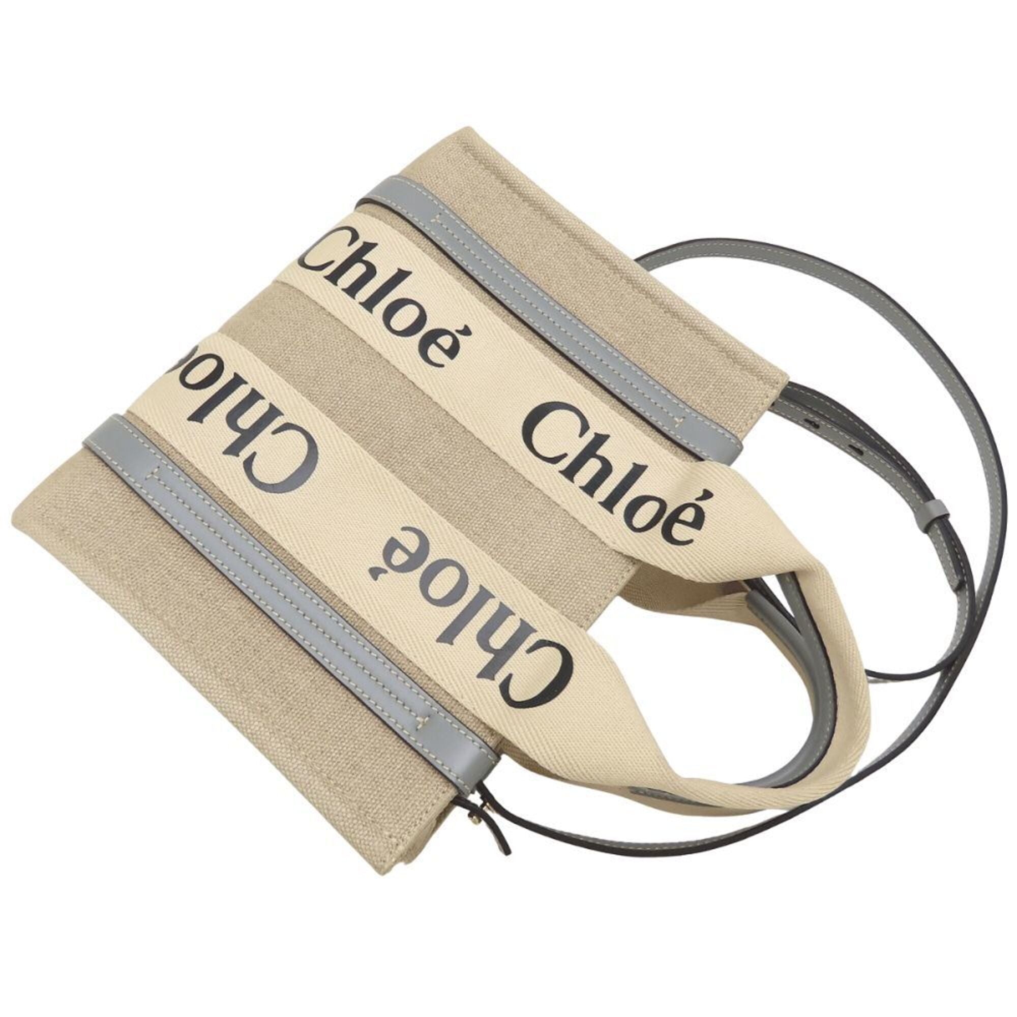 Chloé Beige Linen Leather Handbag (Pre-Owned)