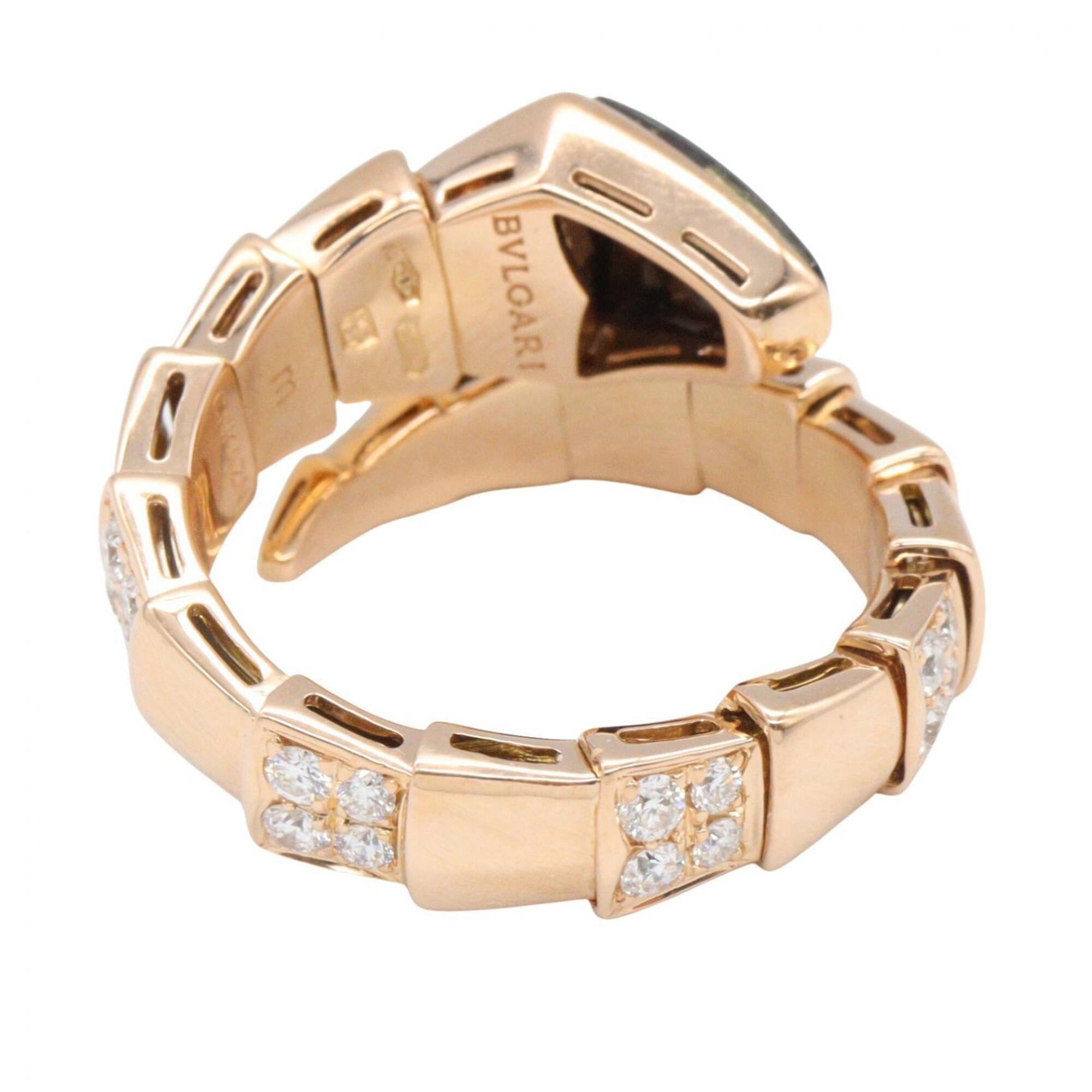 Bvlgari Gold Black Clear Pink Gold (18K) Band Ring (Pre-Owned)
