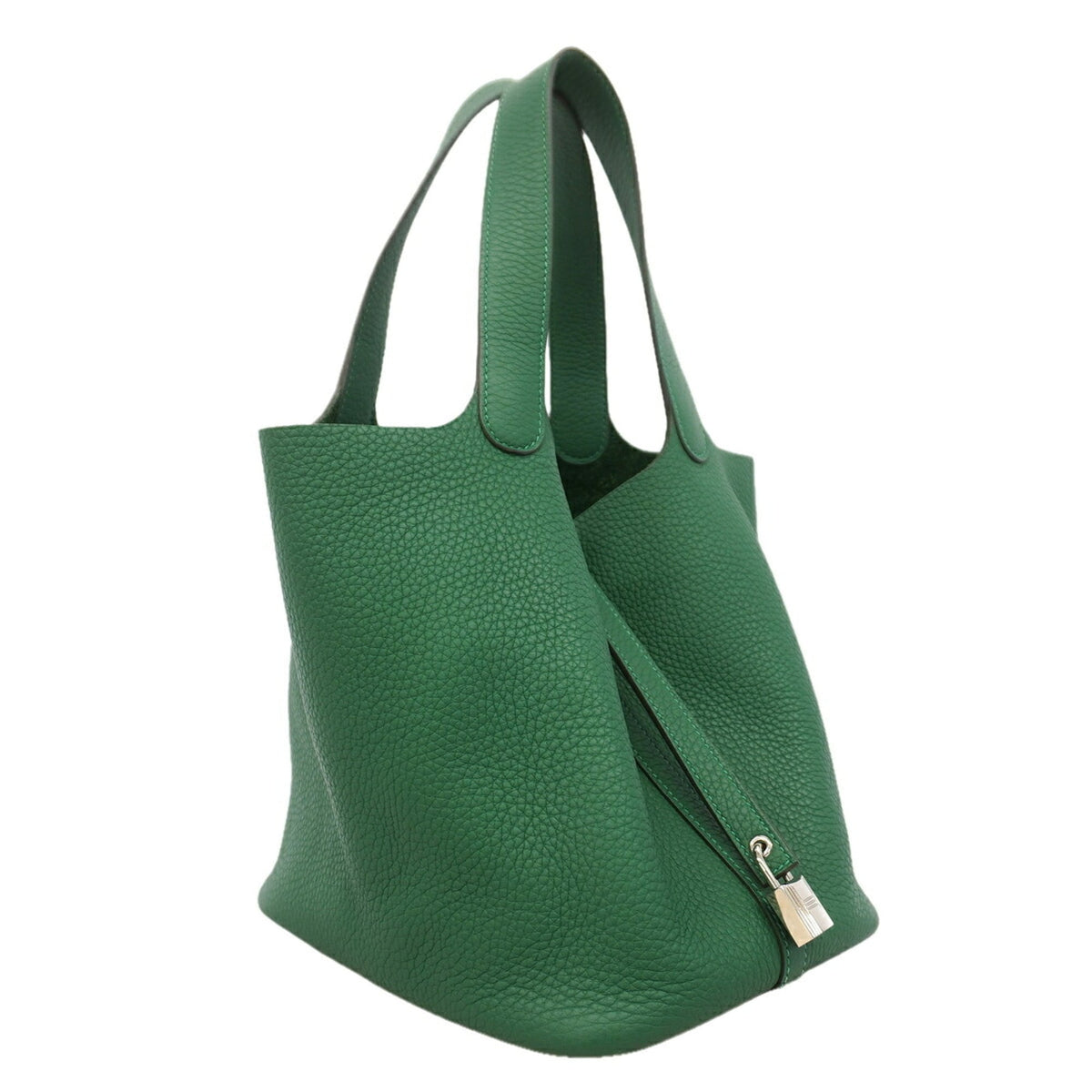 Hermes Green Taurillon Clemence Leather Handbag (Pre-Owned)