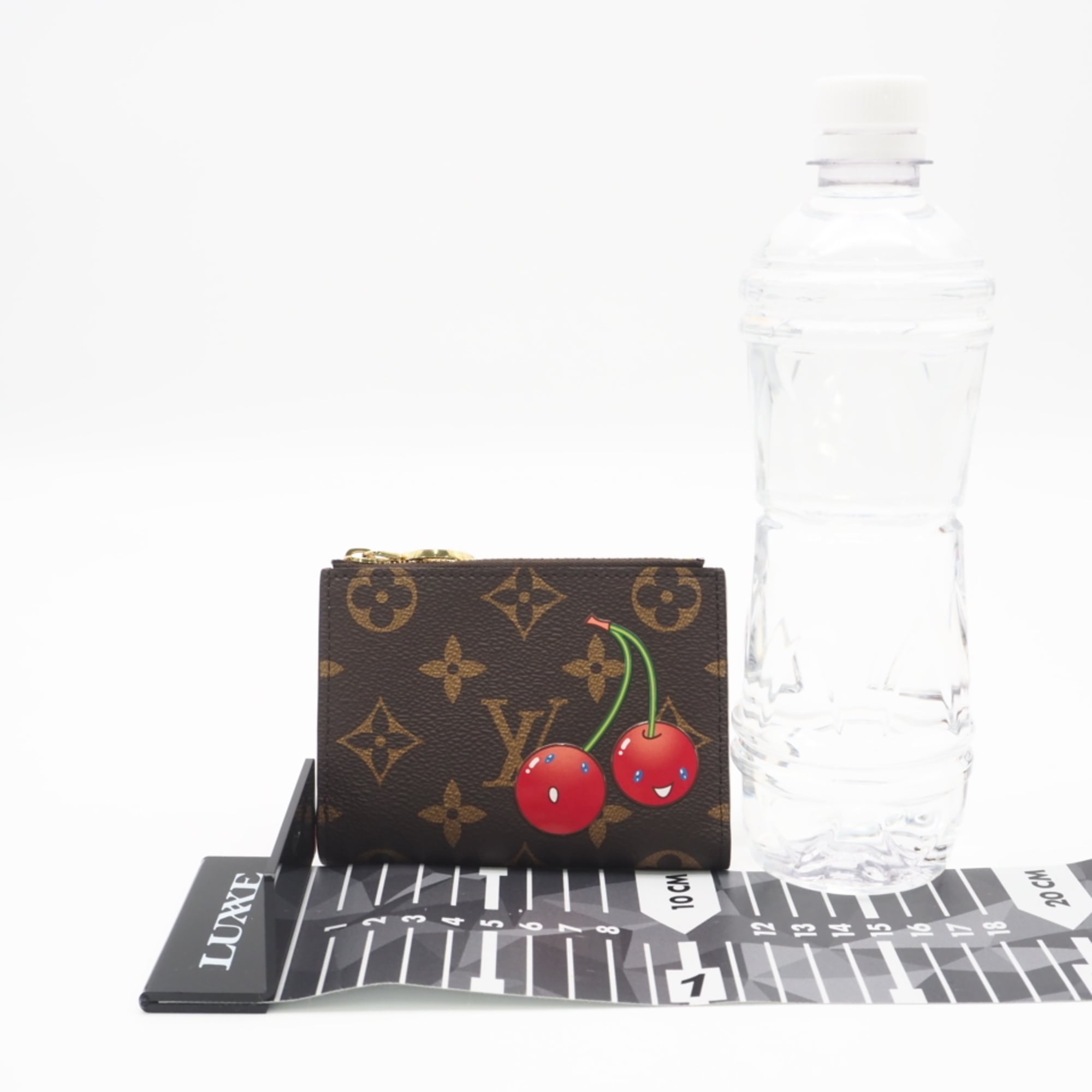 Louis Vuitton Beige Brown Red Color Coated Canvas Leather Wallet (Bi-Fold) (Pre-Owned)