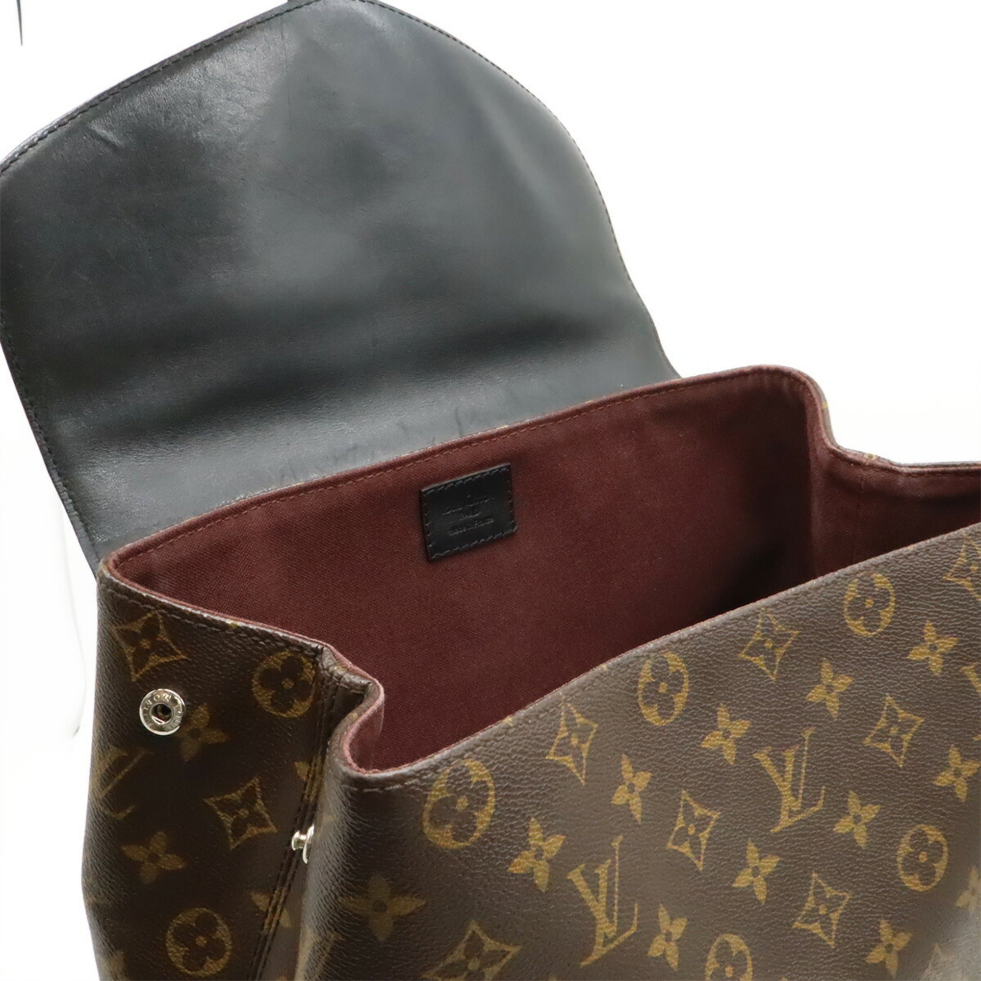 Louis Vuitton Brown Monogram Canvas Leather Backpack Shoulder Bag (Pre-Owned)