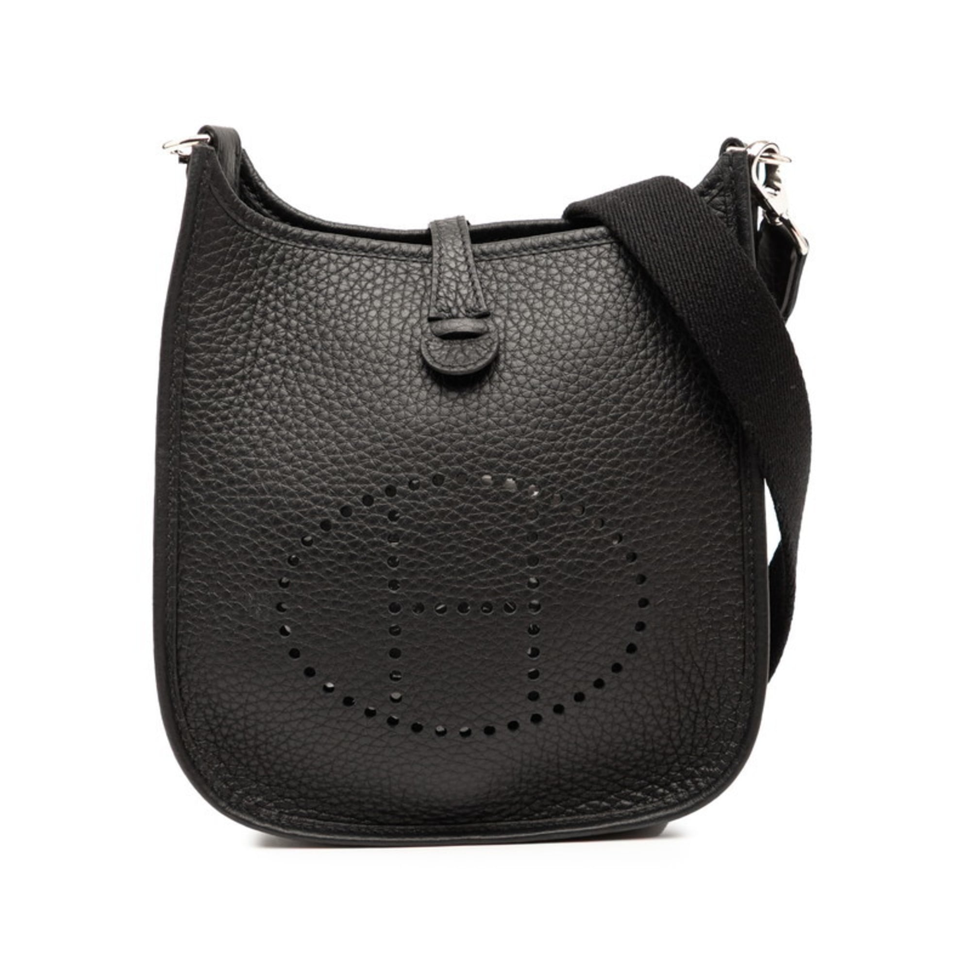 Hermes Black Taurillon Clemence Leather Shoulder Bag (Pre-Owned)