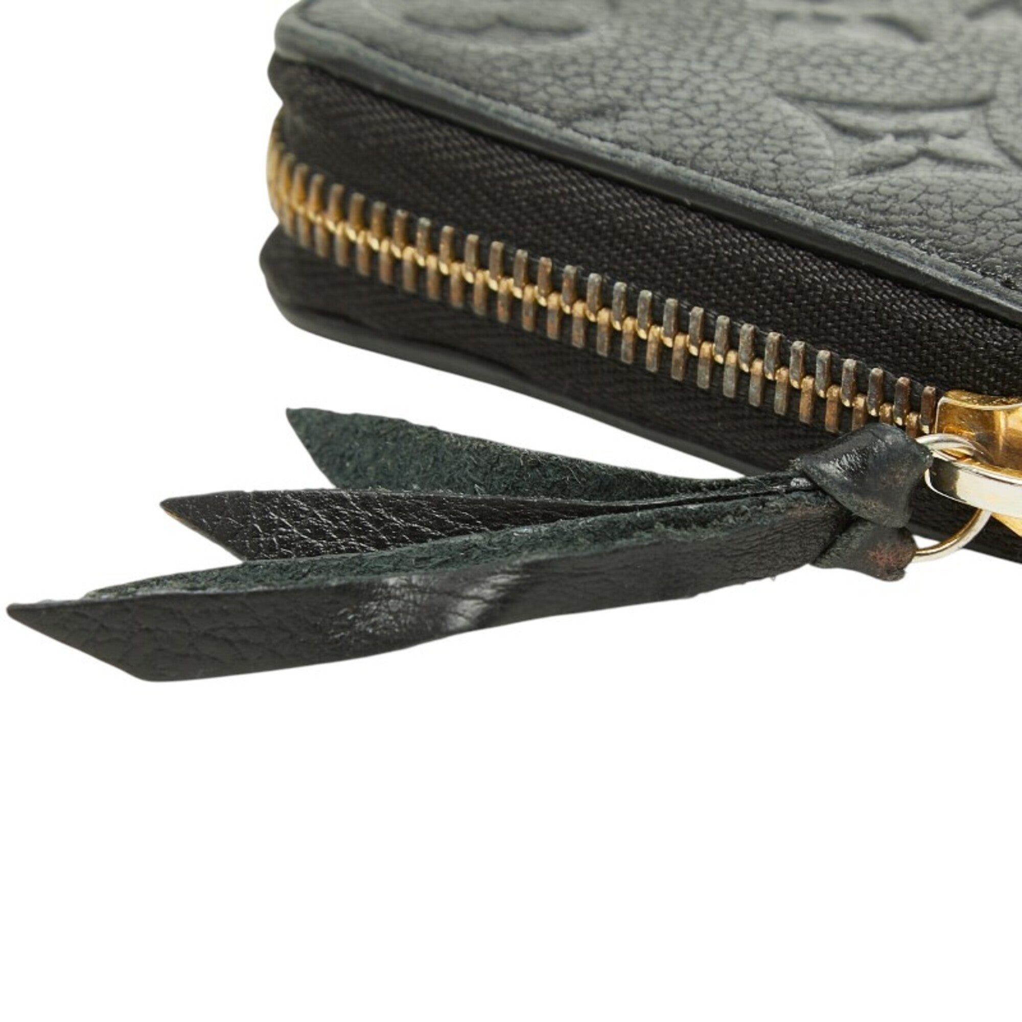 Louis Vuitton Black Leather Long Wallet (Bi-Fold) (Pre-Owned)