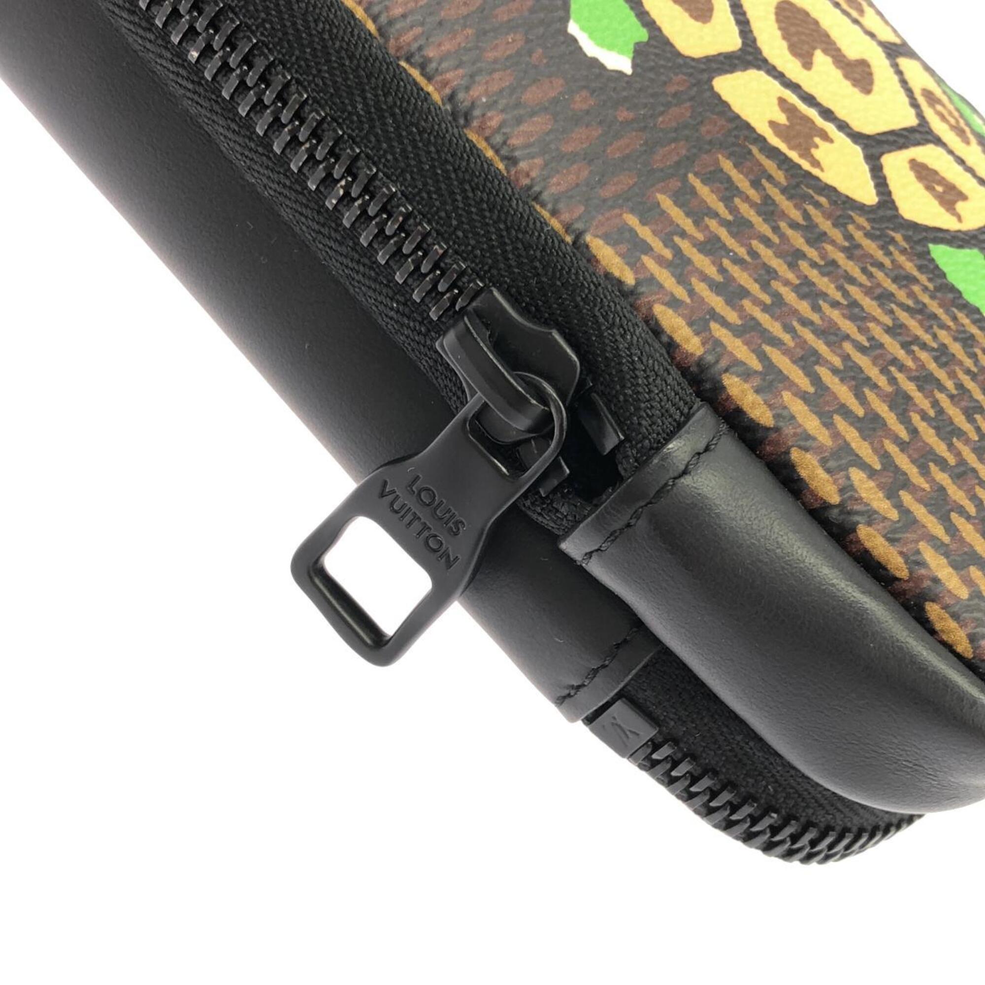 Louis Vuitton Black Damier Canvas Ebene Coated Canvas Handbag Pouch Shoulder Bag (Pre-Owned)